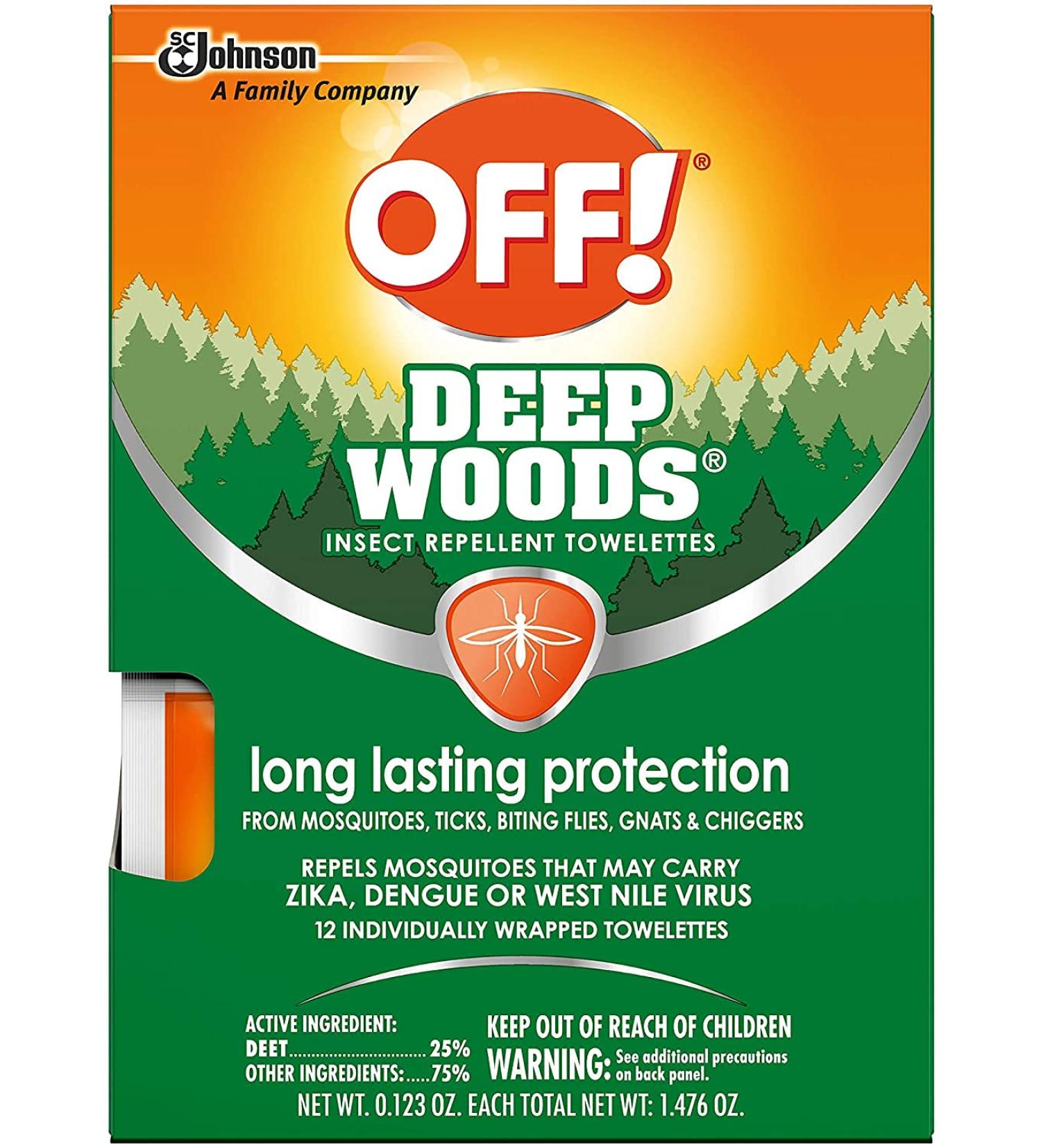 OFF! Deep Woods Mosquito & Insect Repellent Wipes - Long Lasting Protection - 12 Individually Wrapped Wipes - Buy Online on GoSupps.com