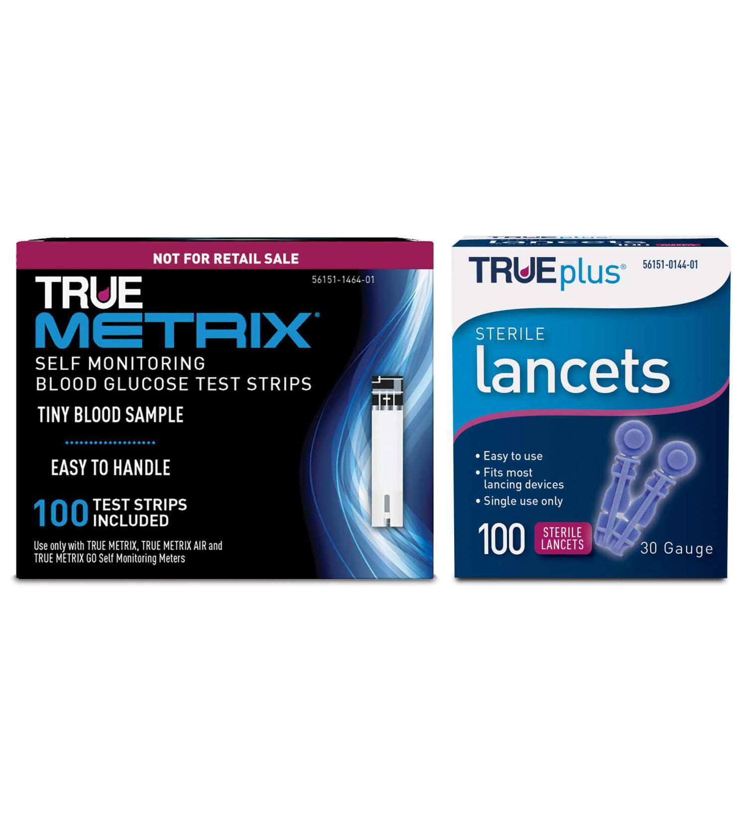 200 Piece Set: 100ct TRUE METRIX NFRS Test Strips + 100ct TRUEplus 30g Lancets - Buy Online on GoSupps.com