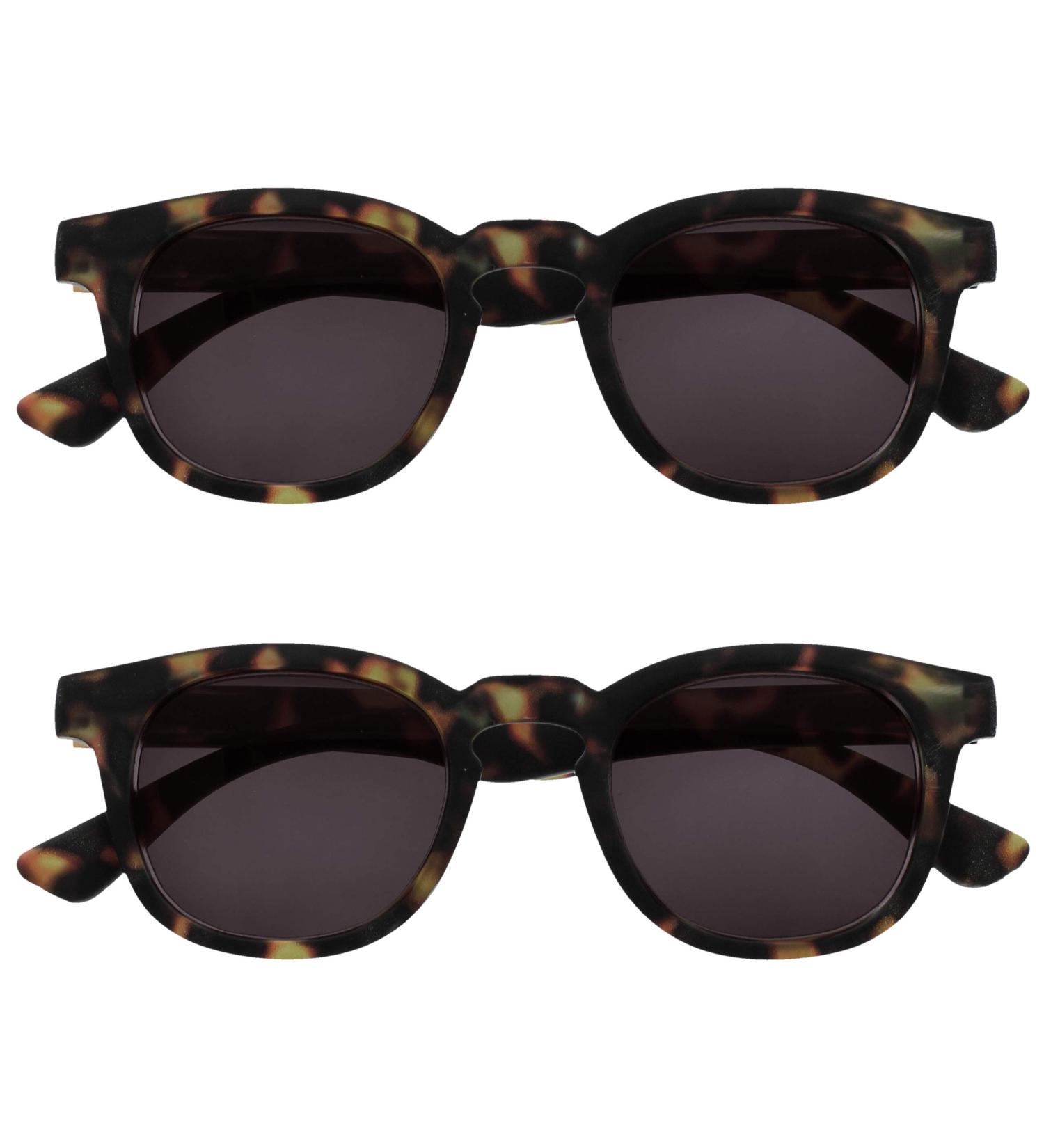 Opulize Bay Sunderer Glasses 2 Pack - Cooler Ficker Round Frame Scratch-Resistant UV400 Protection Matt Brown Tortoise +3.00 Diopters for Men - Buy Online on GoSupps.com