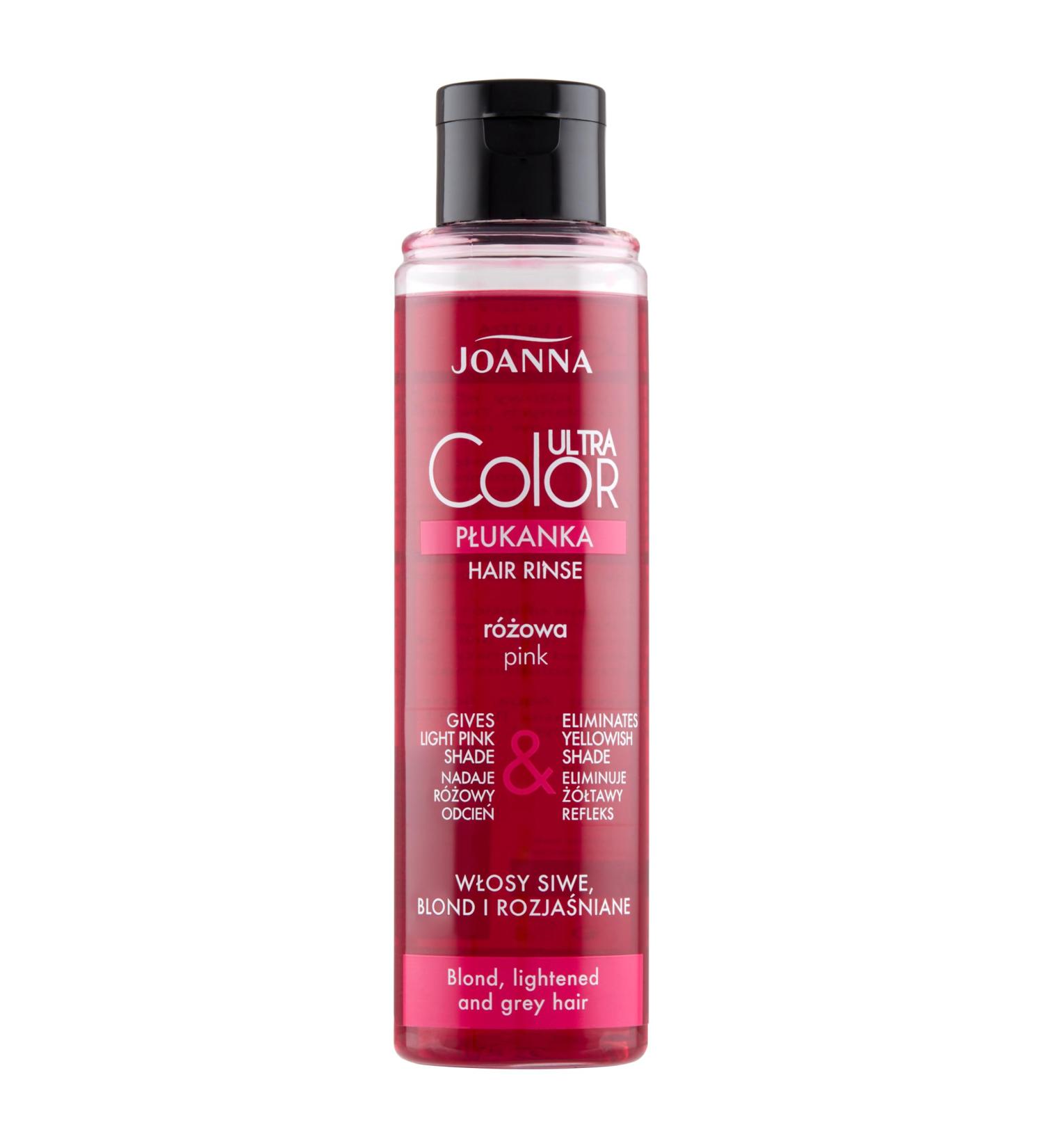 Joanna Ultra Color Pink Rinse for Blonde & Light Hair - Pastel Pink - 150ml - Temporary Shine & Tinge Removal - Buy Online on GoSupps.com