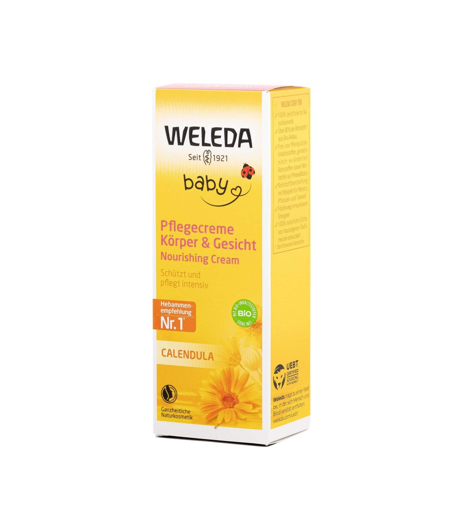 WELEDA Calendula Care Cream Baby Care Natural Cosmetics Body Care Care and Soothes Dry Skin Rich Moisturizer for Babies and Kids (1 x 75ml) - Buy Online on GoSupps.com
