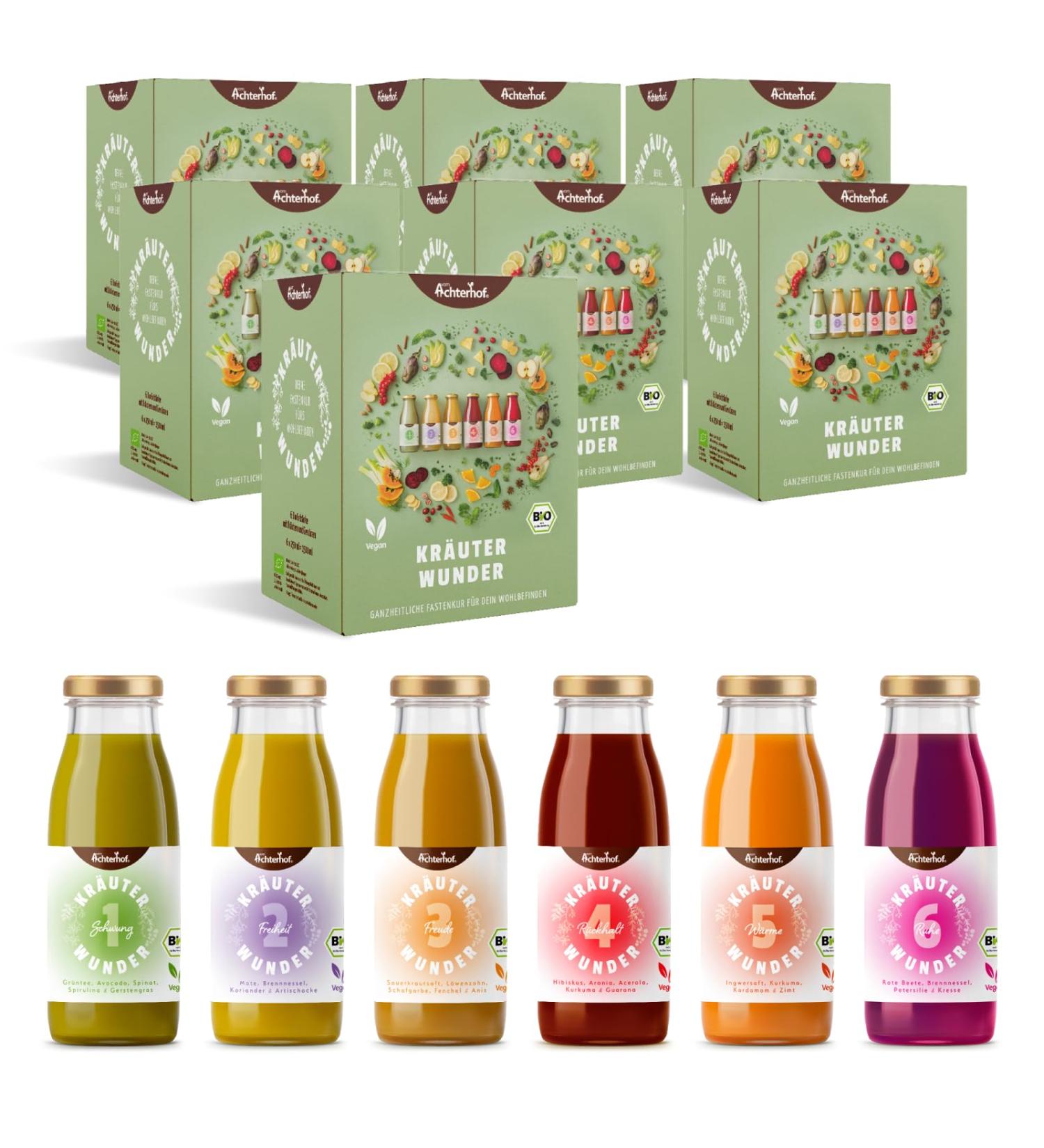 Herbal Miracle 7-Day Fasting Cure - Organic Quality | 7x6 Bottles | First Herbal Fasting Cure by Achterhof - Buy Online on GoSupps.com