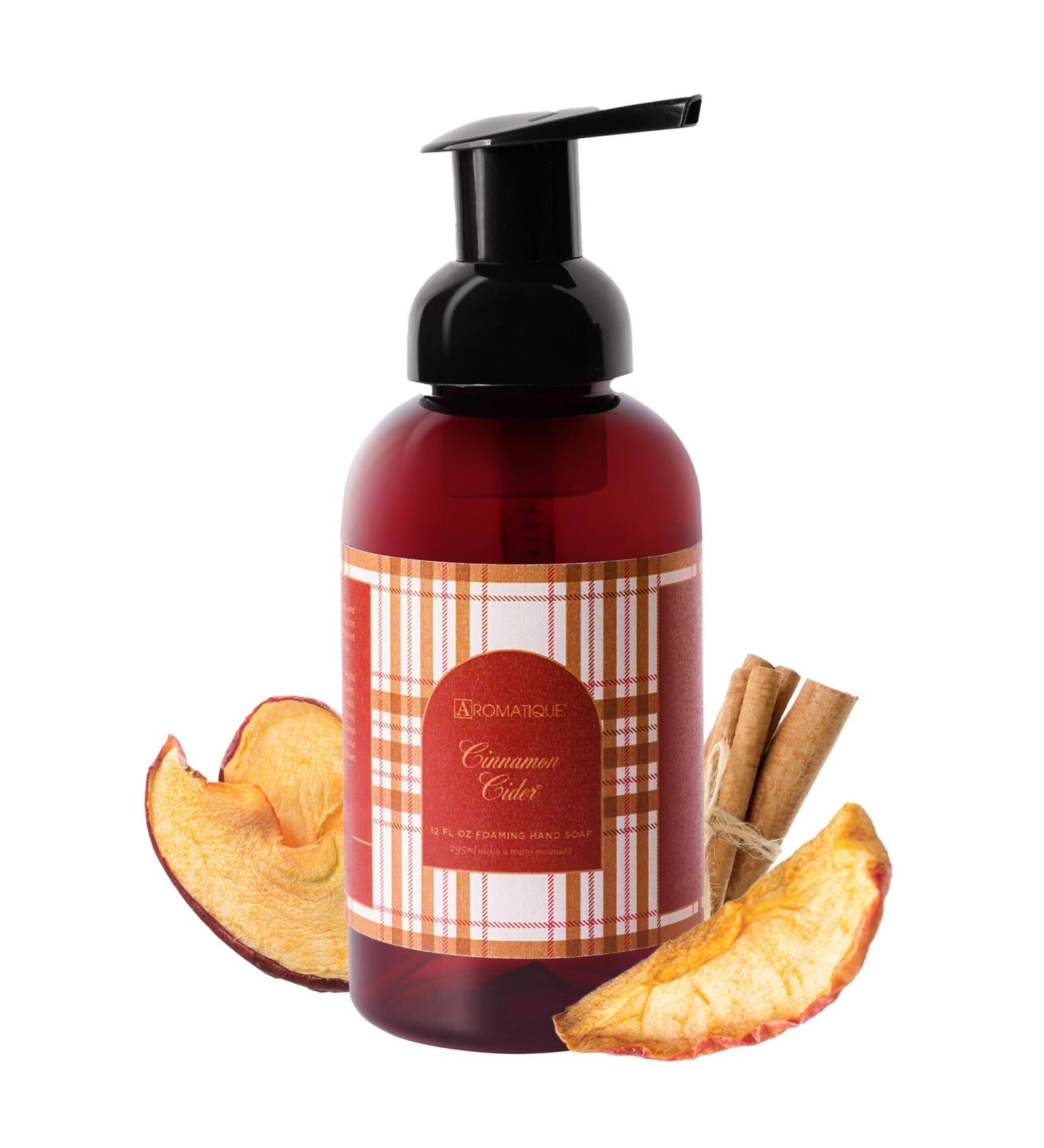 Aromatique Cinnamon Cider Foaming Hand Soap 12 oz Gentle Cleanser with Warm Cinnamon Apple & Citrus Scent Moisturizing Fall Soap Paraben-Free Made in the USA - Buy Online on GoSupps.com