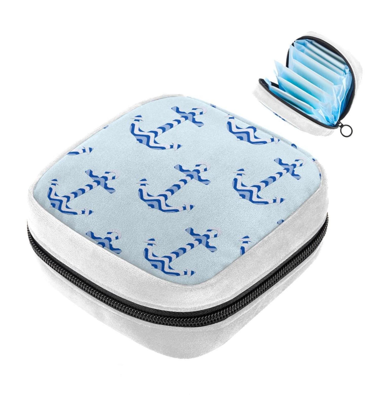 Anchor Pattern Sanitary Napkin Storage Bag - Color634 | Period Tampon & Makeup Pouch - Buy Online on GoSupps.com