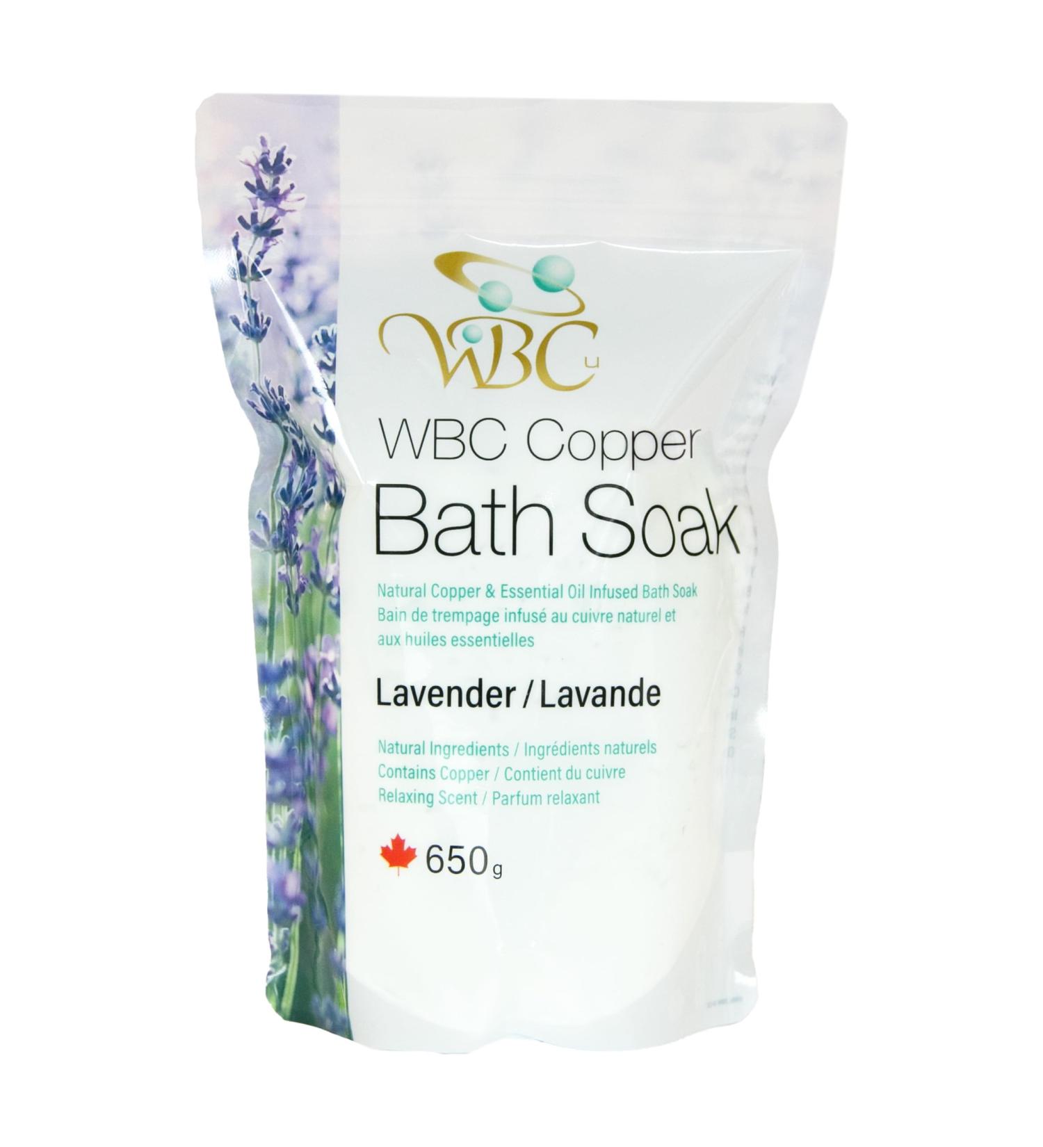 WBC Copper Bath Soak with Lavender essential oil For Bath Foot Sleep Aromatherapy & Relaxation Lavender Bath Soak - 650 grams - Buy Online on GoSupps.com