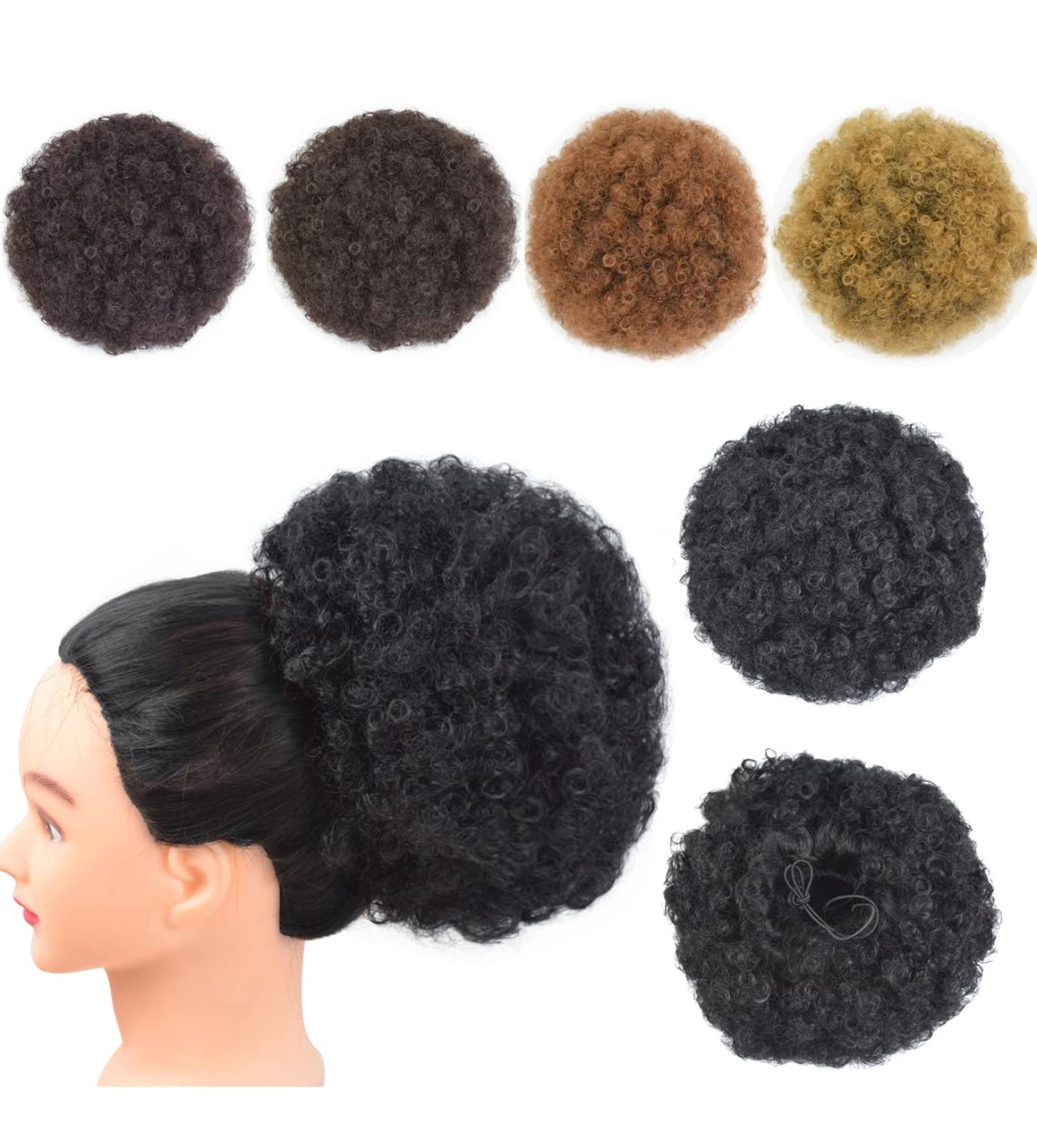 Afro Puff Drawstring Ponytail Extension Short Synthetic Afro Kinky Curly Puff Ponytail for Natural Hair Clip On Kinky Drawstring Curly Ponytail Bun Hairpieces (X-Large 1B#) X-Large 1B# - Buy Online on GoSupps.com
