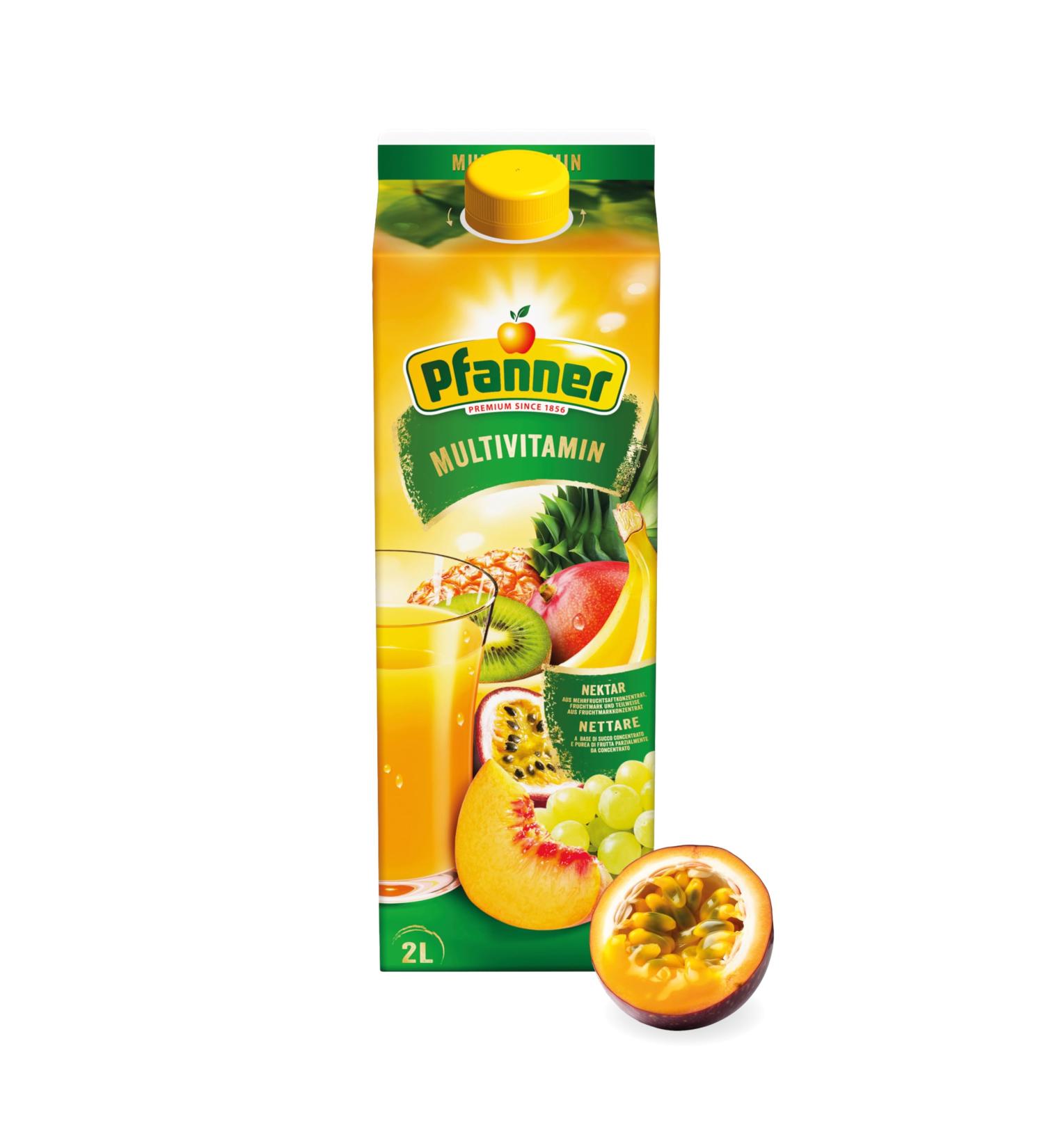Pfanner Multivitamin Nectar - 1 x 2L | 50% Fruit Content | 13 Fruity Blends - Premium Multi-Fruit Juice - Buy Online on GoSupps.com