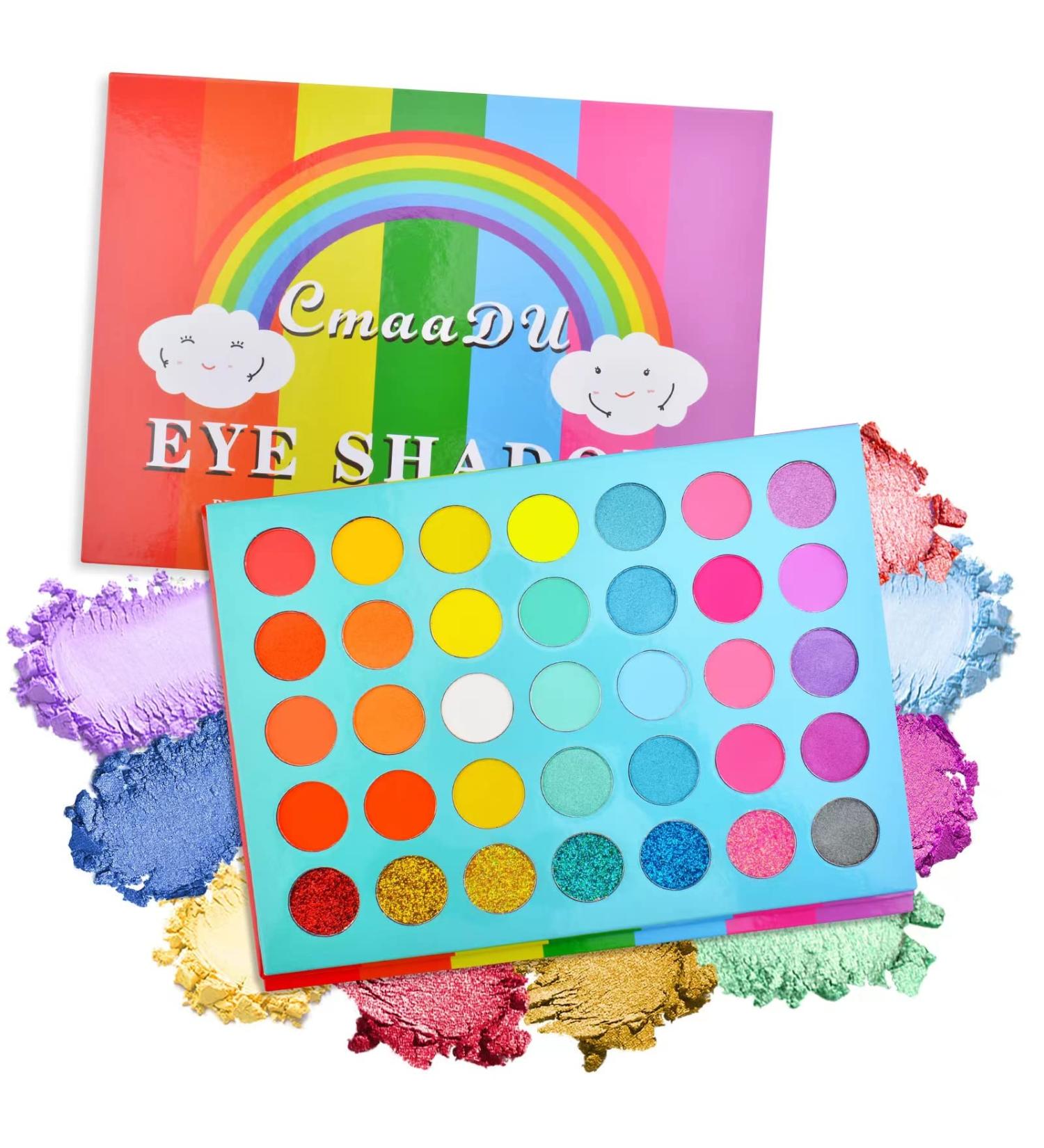 Cevioce Kids Makeup Eyeshadow Palette - 35 Color Highly Pigmented Kit for Girls | Glitter, Matte, Shimmer & Metallic Shades | Full Face Makeup Gift Set - Buy Online on GoSupps.com