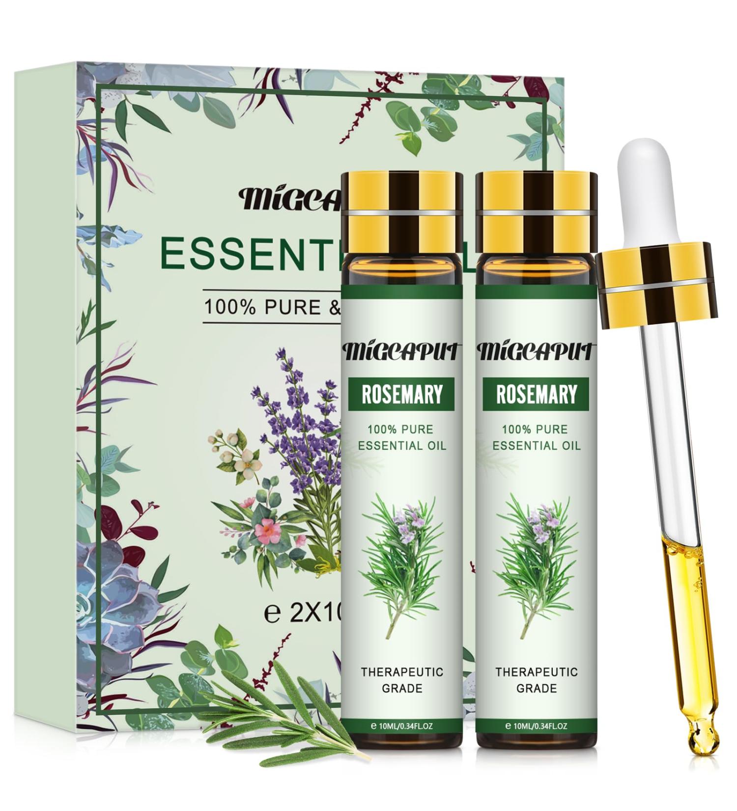 Migcaput Essential Oils - 100% Natural Rosemary Oil (2x10 ml) for Diffusers Humidifiers & Candles - Pure Aroma Fragrance Oils - Buy Online on GoSupps.com