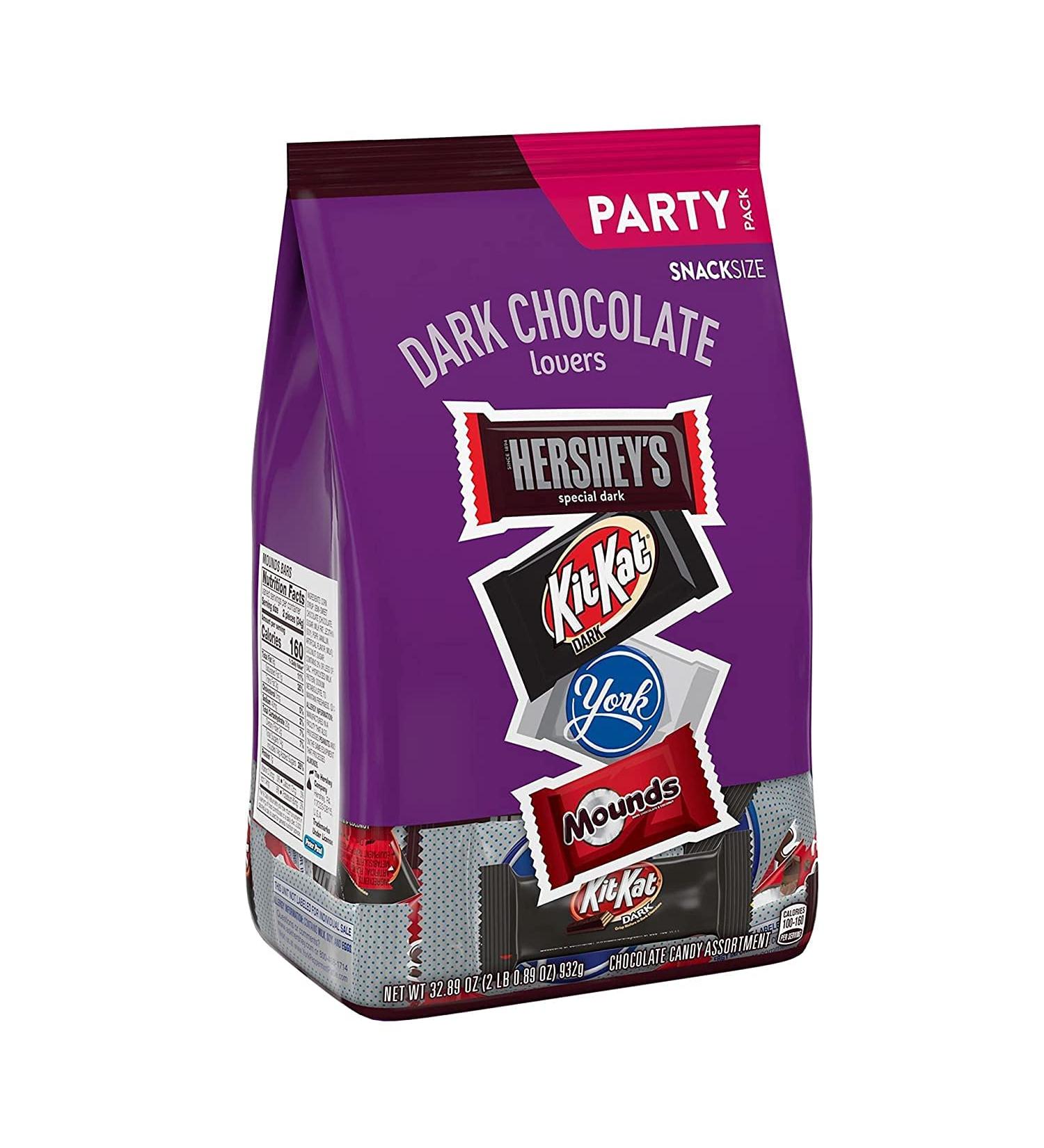 Hershey Dark Chocolate Lovers Assortment Snack Size Candy, 32.89 oz Bulk Party Pack - Buy Online on GoSupps.com