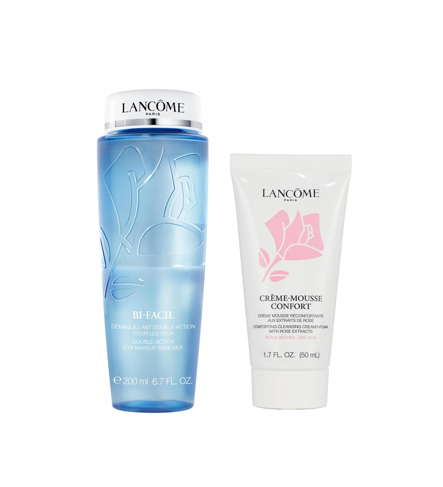 Buy Lanc me Bi-Facil Double-Action Eye Makeup Remover & Cr me Mousse Confort Foaming Facial Cleanser | International Shipping Available - Buy Online on GoSupps.com