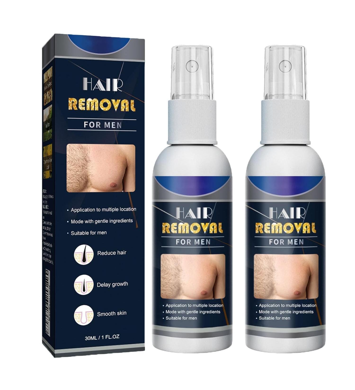 50ml Body Hair Removal Mousse Male and Female Specific Packaging Gentle Painless Hair Removal Spray All Skin Types Chest Legs Under Arms Private Area for Unwanted Hair (2 Men) - Buy Online on GoSupps.com