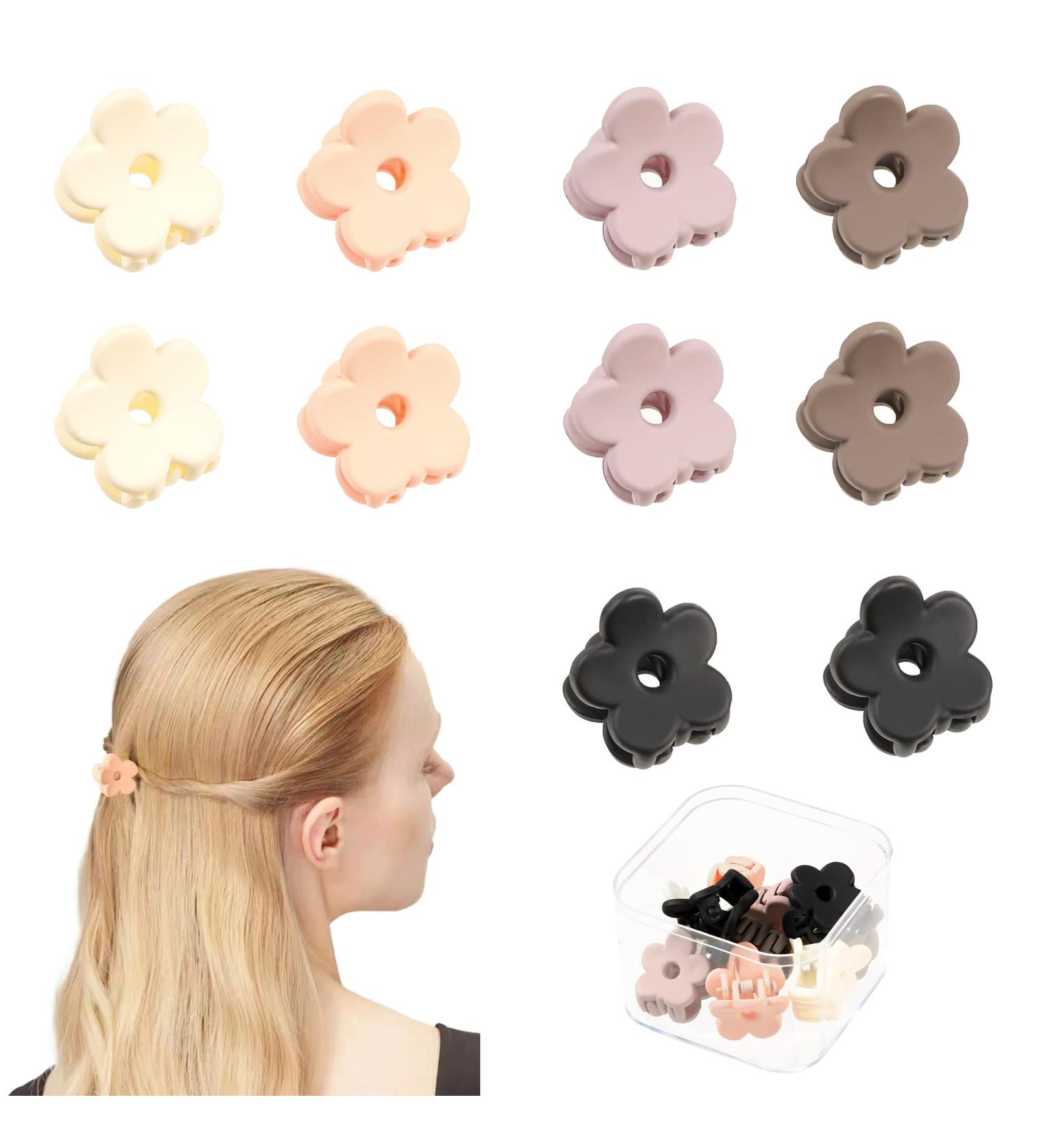 Mini Flower Hair Claw Clips Variety Pack - 10PCS Mixed Colors for Women and Girls | Non-Slip Tiny Plastic Jaw Clips for Thin Hair Styling - Buy Online on GoSupps.com