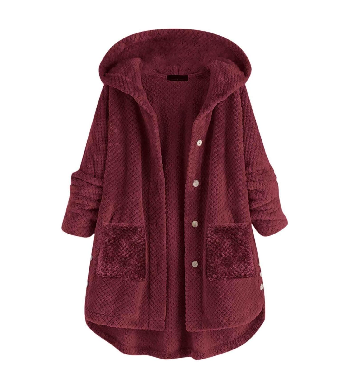 Hanxiulin Fleece Jacket | Women's Plush Hooded Sweater | Windproof Outdoor Winter Coat - Buy Online on GoSupps.com