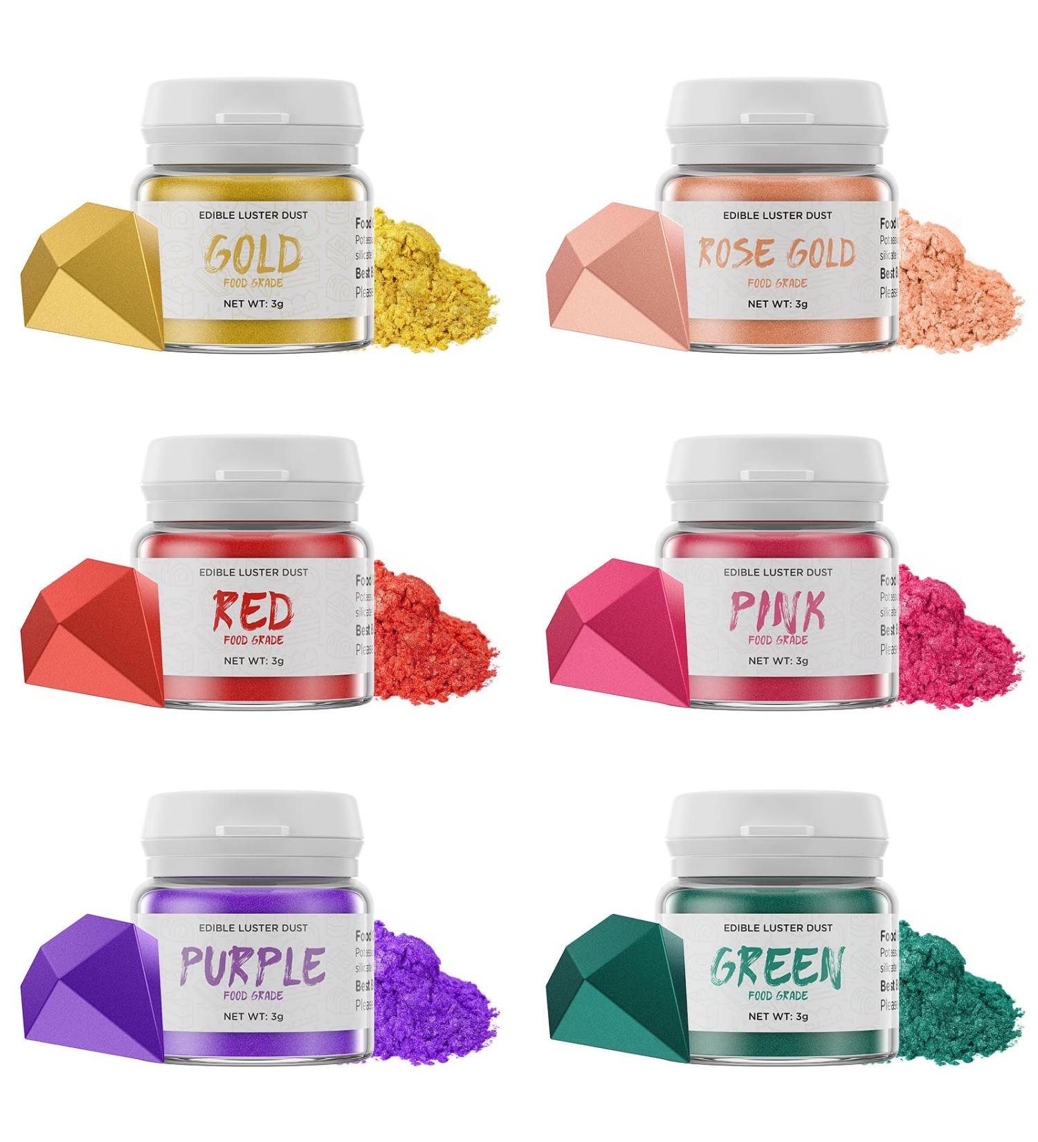 Wwtop Edible Glitter - 3g x 6 Colors Tasteless Food Glitter for Drinks Chocolate Cakes & Cocktails - Buy Online on GoSupps.com