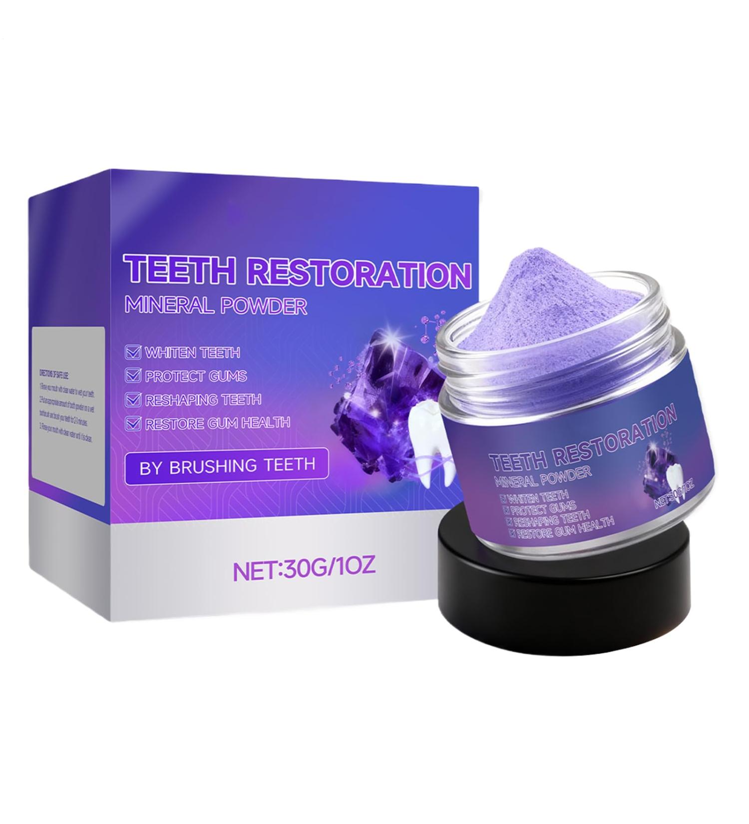 Powdered toothpaste 30 g whitening toothpaste powder for tooth restoration for freshness oral hygiene cleaning adults family morning and evening - Buy Online on GoSupps.com