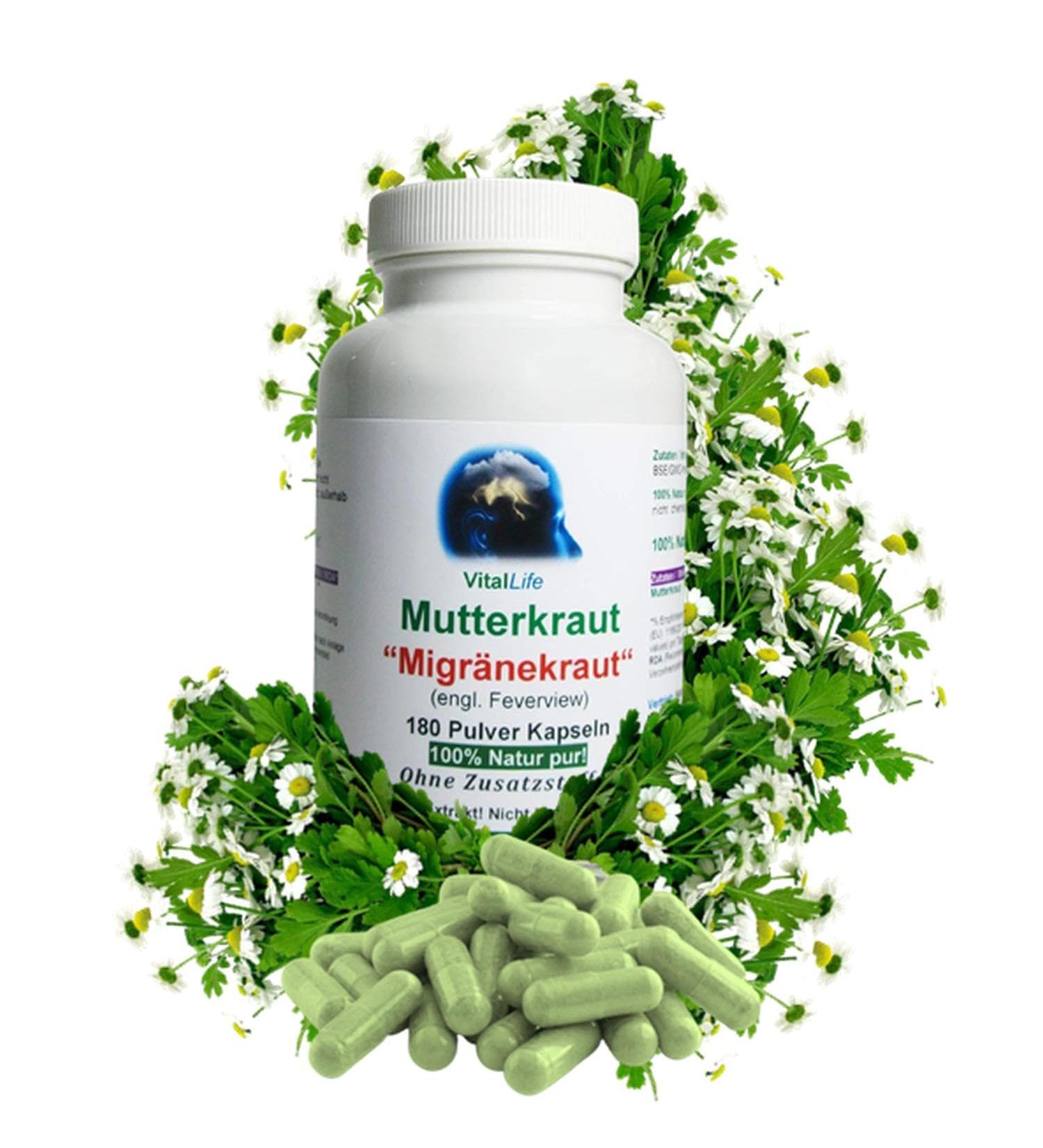 Buy Feverfew 180 Capsules for Migraine Relief - Pure Nature Supplement | 6-Month Supply | No Additives - Hildegard von Bingen - Buy Online on GoSupps.com