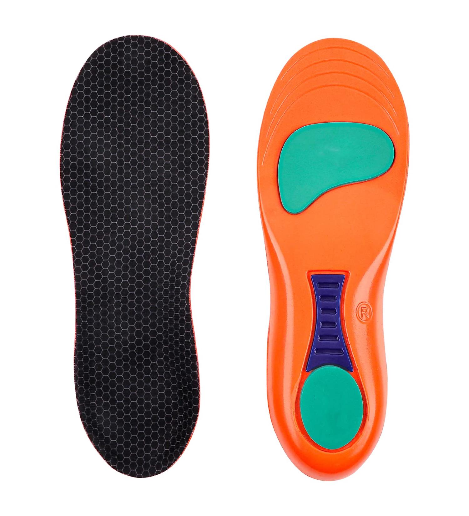 Arch Support Insoles for Plantar Fasciitis PU Gel Shoe Inserts for Pain Relief - Men 9-10/Women 10-11 - Buy Online on GoSupps.com