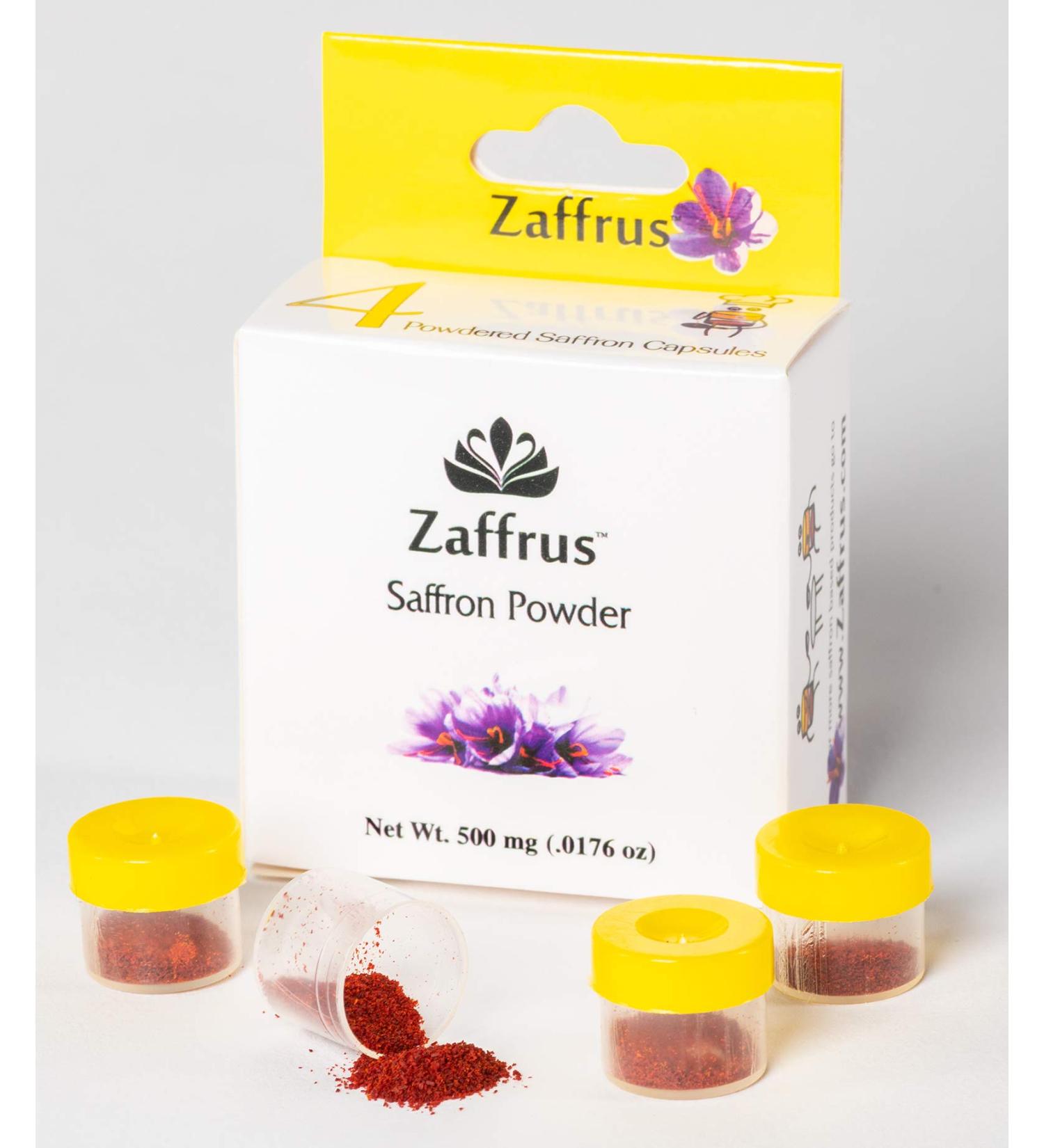 Zaffrus Premium Saffron Powder for Cooking, Athletes & Specialty Drinks - Pack of 4 (0.5g/.0176oz) - Buy Online on GoSupps.com