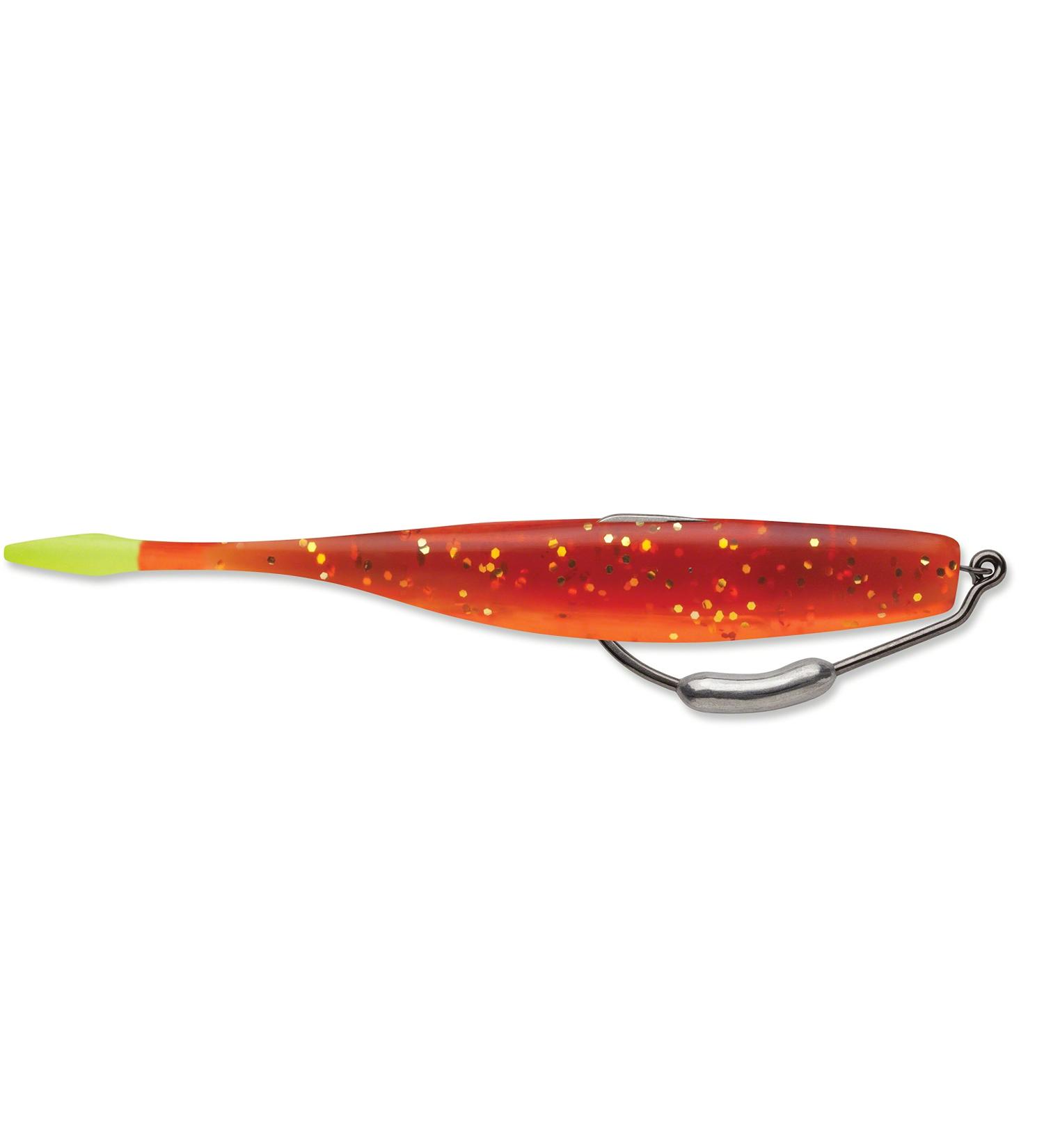 Storm 360GT Manta Tail w/Hook Soft Plastic Swimbait Rootbeer Chartreuse Tail 5 Inch