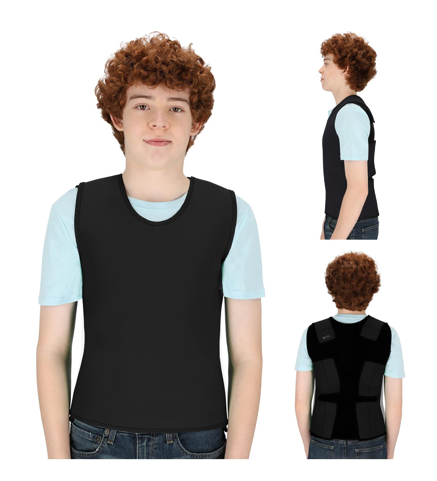 Sensory Compression Vest for Autism & Hyperactivity - Black Large 24x42 inches - Kids & Adults - Breathable & Form-Fitting - Mood Processing Disorders - Special Supplies - Buy Online on GoSupps.com