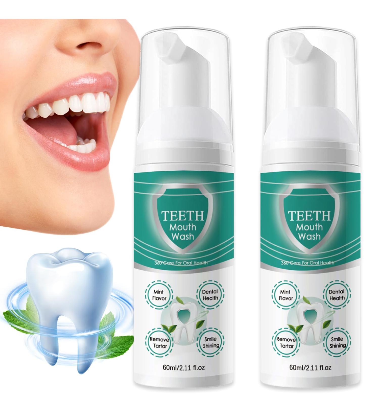 2 Pcs Jorondy Teeth Mouthwash Teeth Whitening Mousse Foam Teethaid Mouthwash Eliminating Bad Breath Herbal Brightening Oral Repair Foam Deeply Cleaning Stain Removal - Buy Online on GoSupps.com
