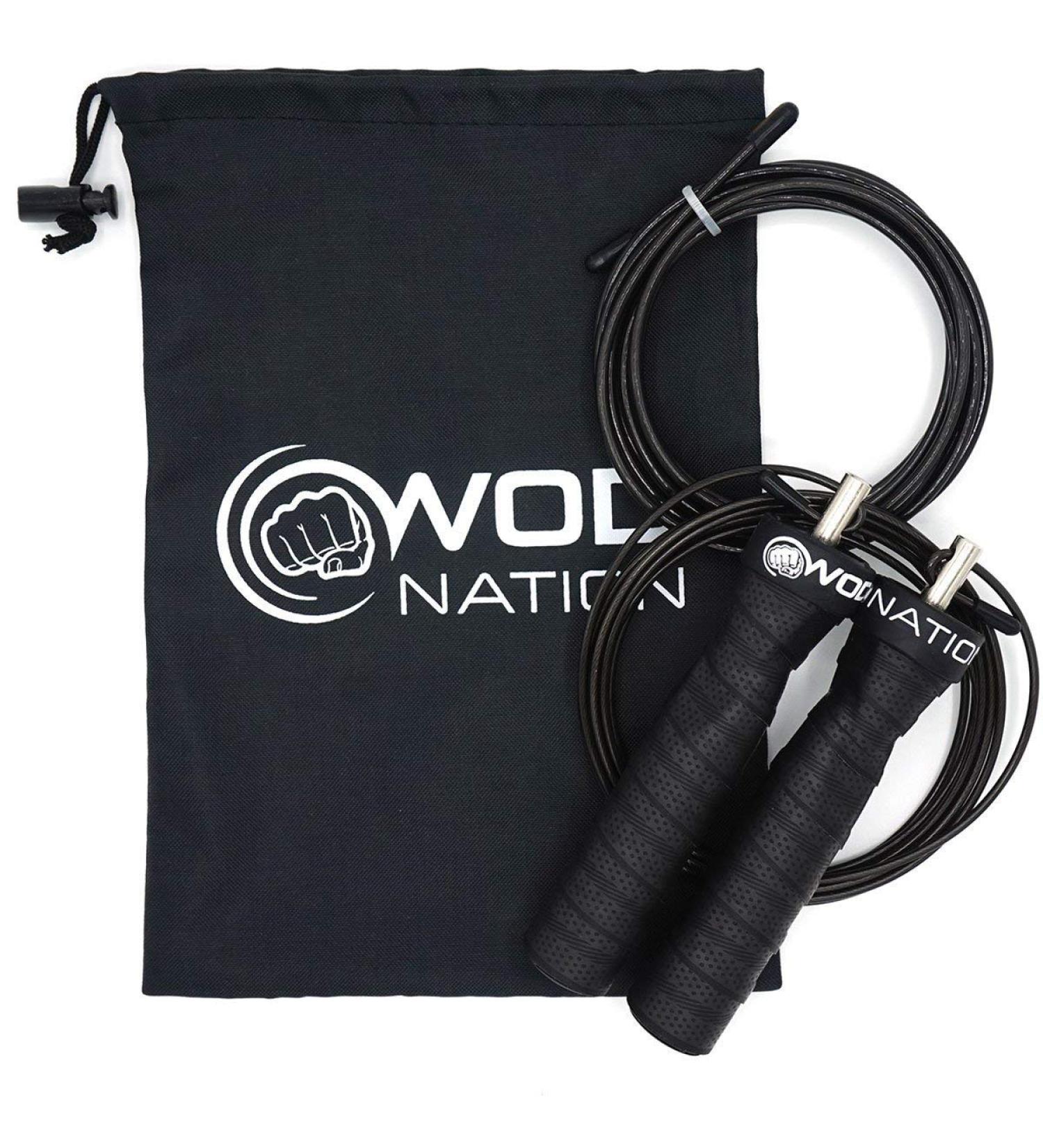 WOD Nation Attack Speed Jump Rope Adjustable Two Cable Skipping System for Double Unders Ideal for CrossFit Black, 11ft - Buy Online on GoSupps.com
