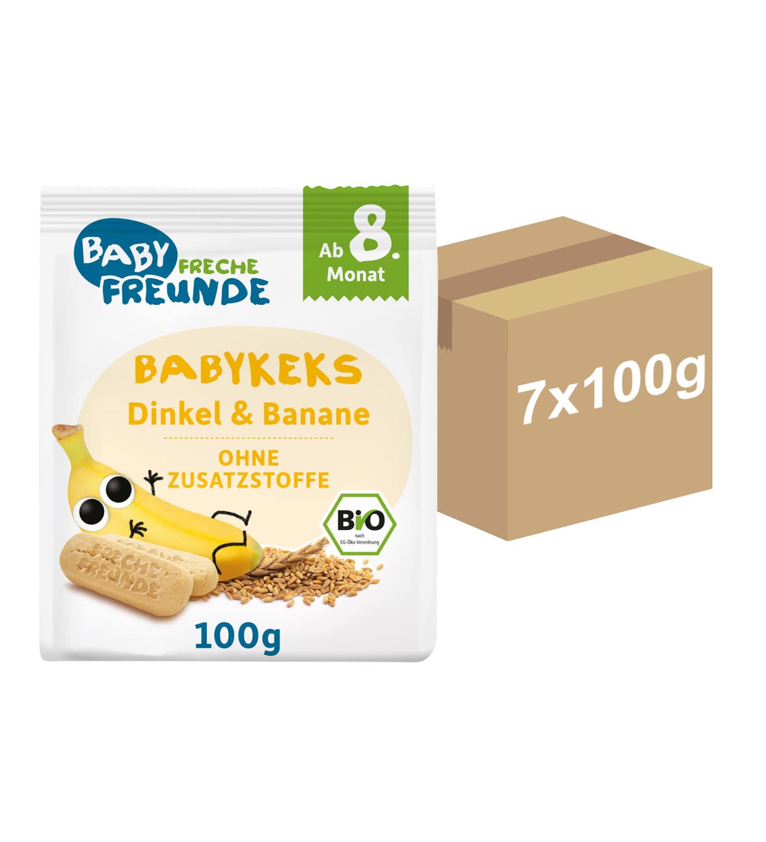 Organic Baby Cheeky Friends Biscuits - Vegan Banana Cookies (7 Pack) | Sugar-Free Snack for Babies 8 Months & Up - Buy Online on GoSupps.com