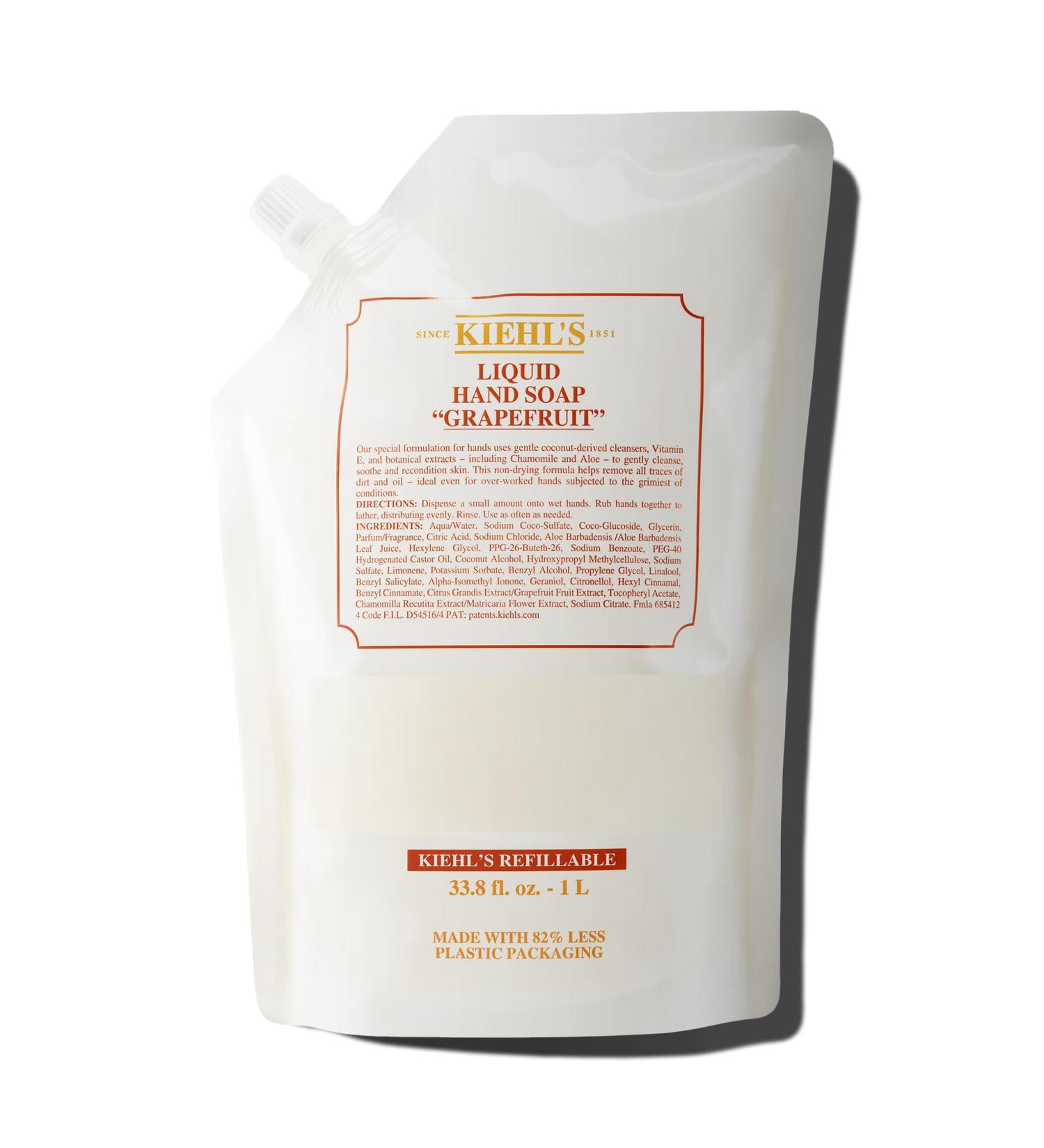 Kiehl's Grapefruit Liquid Hand Soap Scented Hand Wash to Soothe & Condition Skin Non-drying with Coconut-derived Cleansers Vitamin E & Botanical Extracts All Skin Types Grapefruit Citrus Scent 33.8 Fl Oz / 1 Liter (Re  - Buy Online on GoSupps.com