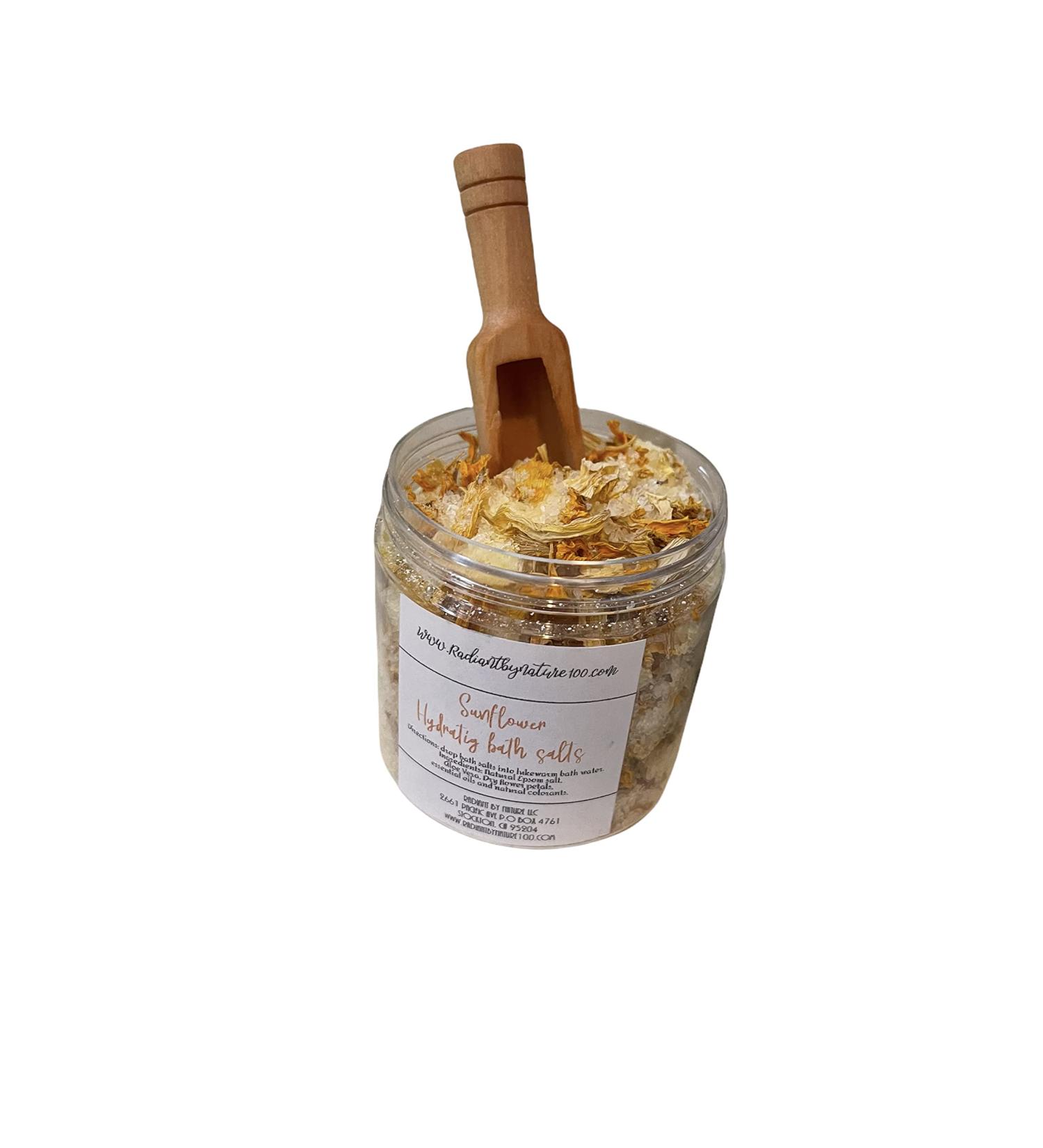 Hydrating 4 o.z fizzing Bath Salts  Radiant By Nature (Sunflower Bayou) 3 PCK