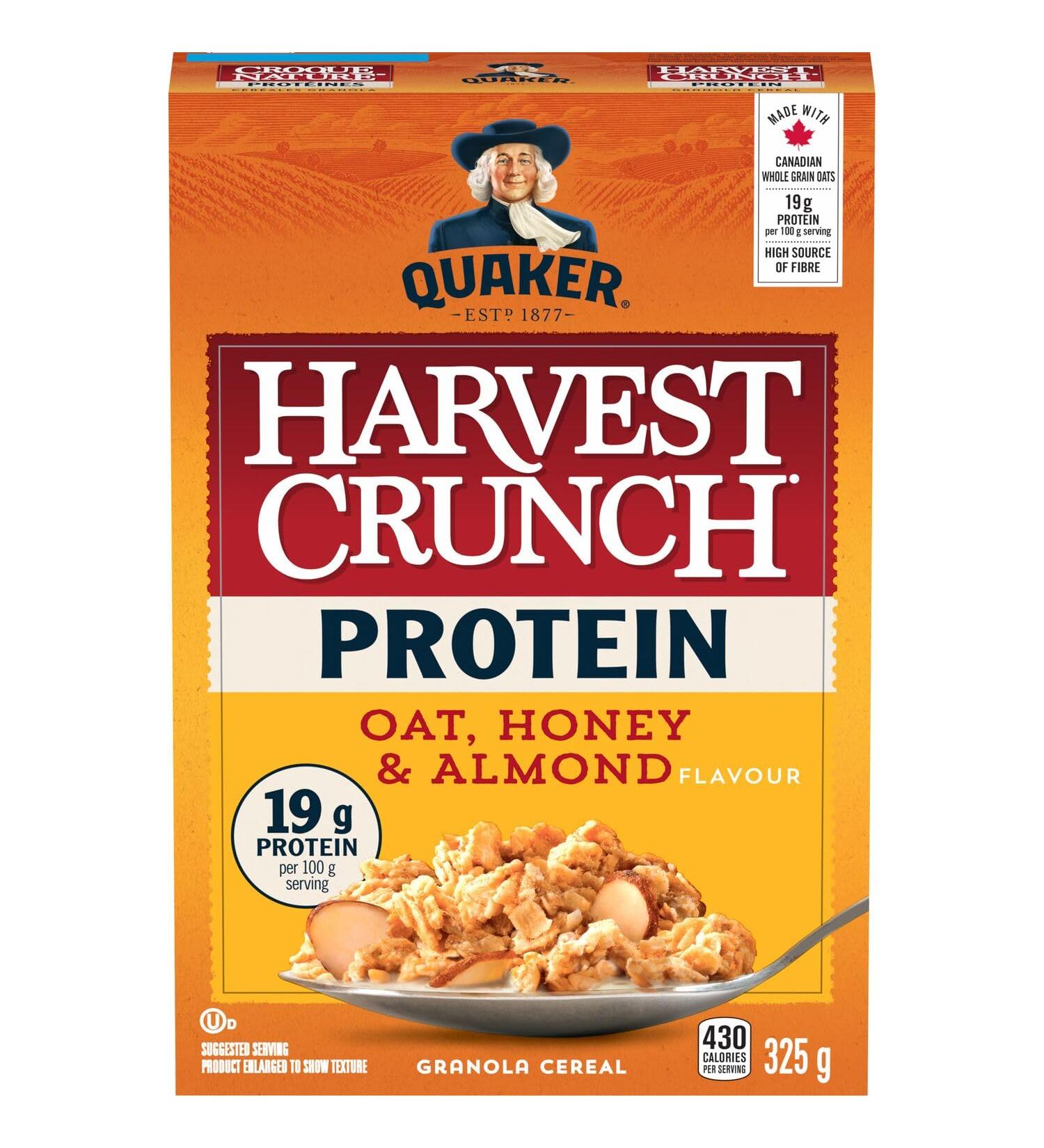Quaker Harvest Crunch Protein Granola Cereal - Oat Honey & Almond 325g Oat Honey & Almond 325 g (Pack of 1) - Buy Online on GoSupps.com