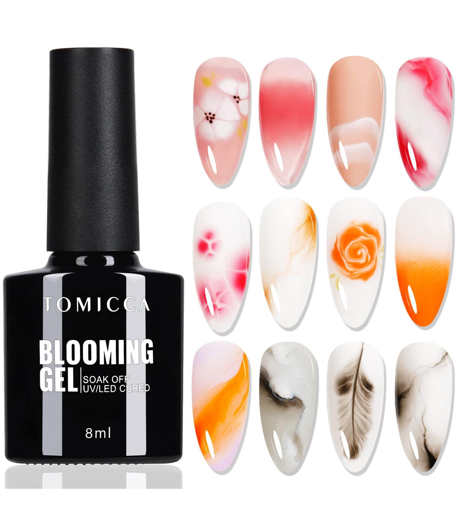 TOMICCA Clear Blooming Gel Nail Polish - Soak Off UV LED Blossom Gel for Watercolor Effect and Marble Nail Art Design - Buy Online on GoSupps.com