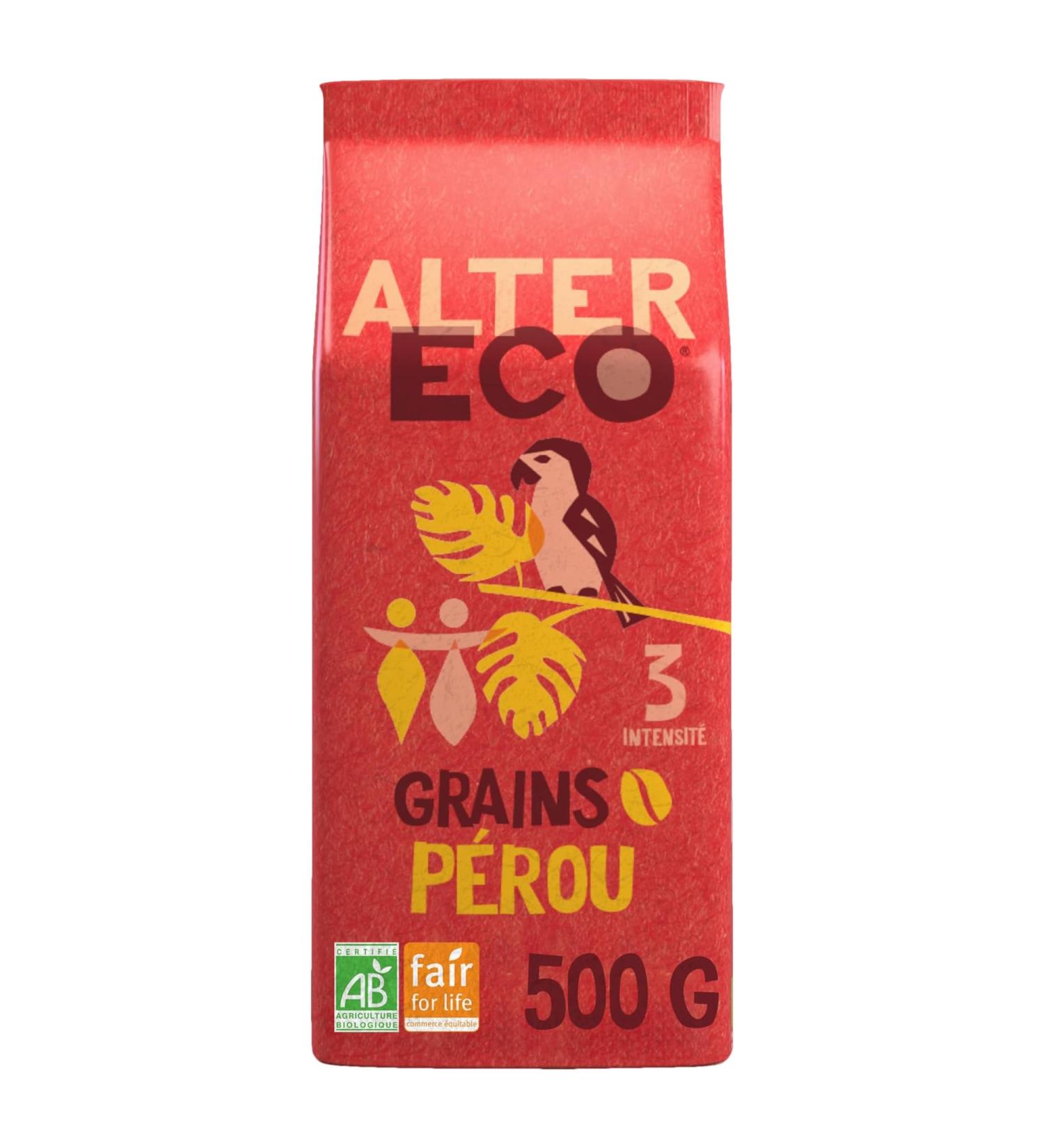 ALTER ECO - Coffee Beans - Organic Arabica Coffee from Peru - Intensity 3 - Fair Trade - 500 g - Buy Online on GoSupps.com