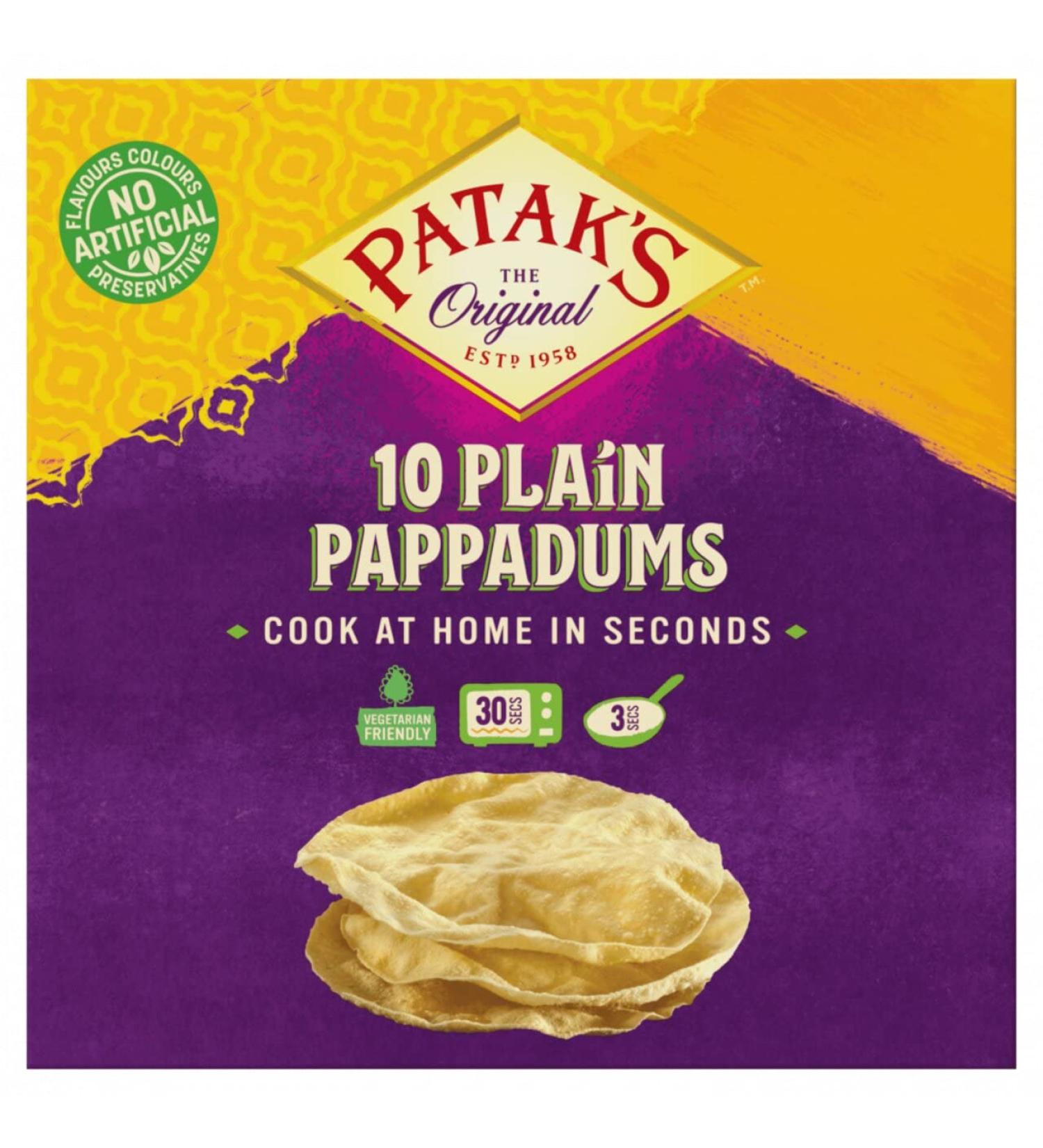 Patak's Patak's Cook to Eat Single Pappadums 100g - Buy Online on GoSupps.com