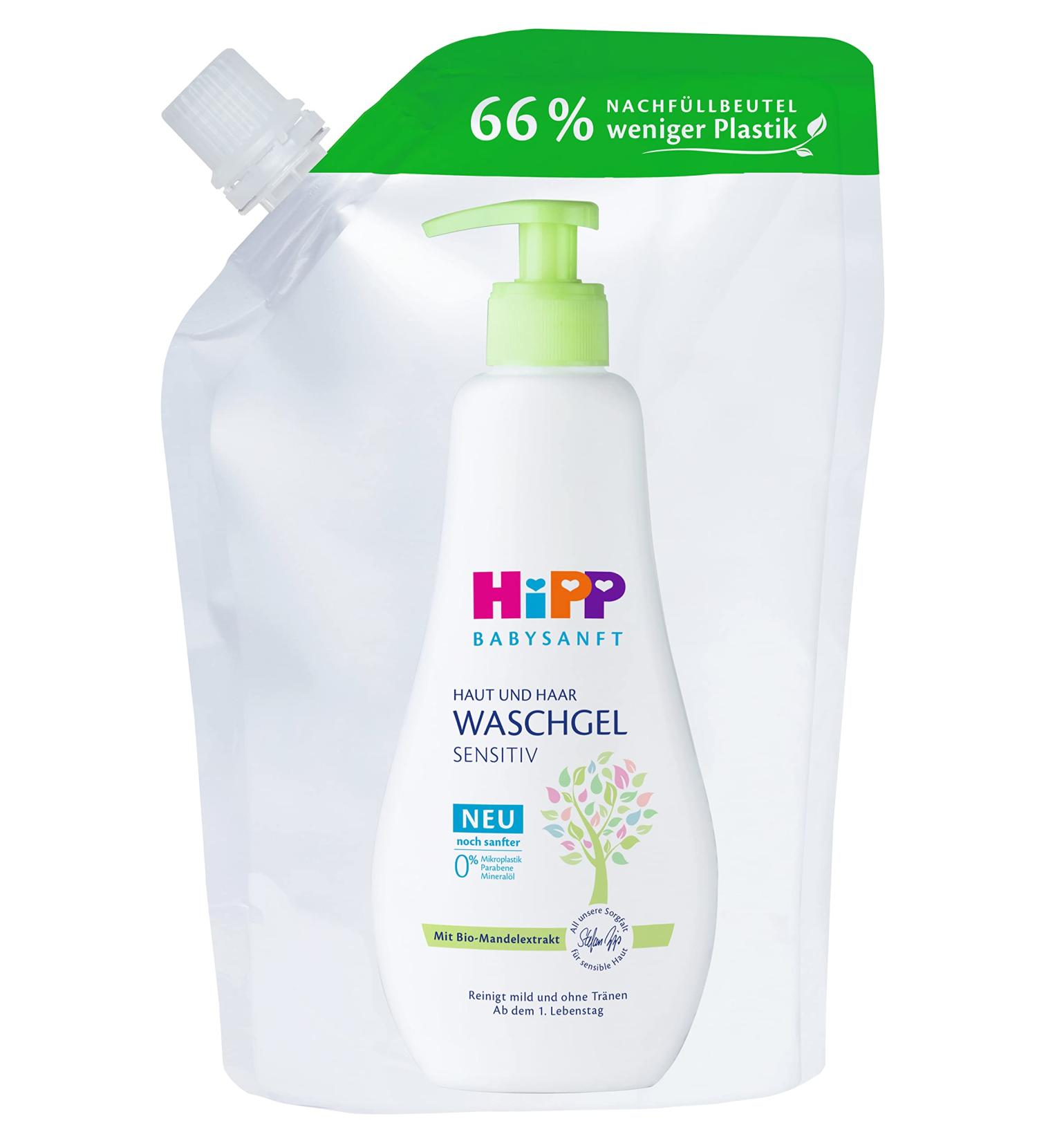 HiPP Babysanft Skin and Hair Wash Gel Refill Pack of 6 (6 x 400ml)