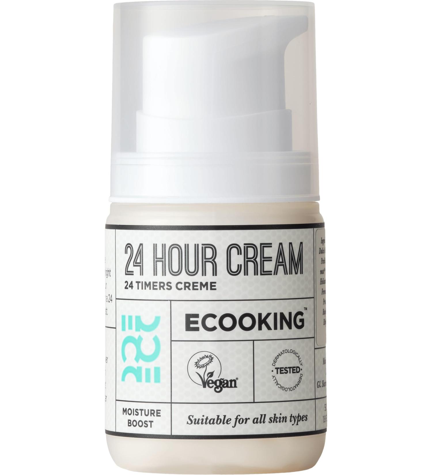 Ecooking 24 Hour Cream All-In-One Face Moisturiser 50ml | Enriched with Hyaluronic Acid Vitamin E & Shea Butter | Nourishing Lightweight & Non-Greasy for All Day Hydration - Buy Online on GoSupps.com