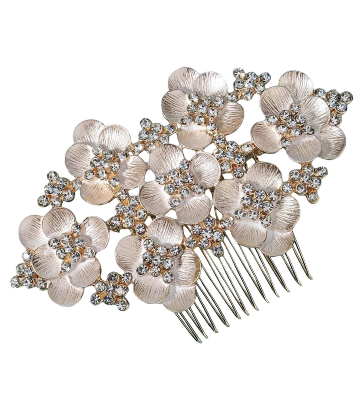 Ipetboom Hair Comb Bride Hair Clip Girls Hair Clips Bridal Hair Flower Headpiece Wedding Headband Rhinestone Hair Clip Decor Hair Accessories for Women Wig Metal Alloy Bridesmaid - Buy Online on GoSupps.com