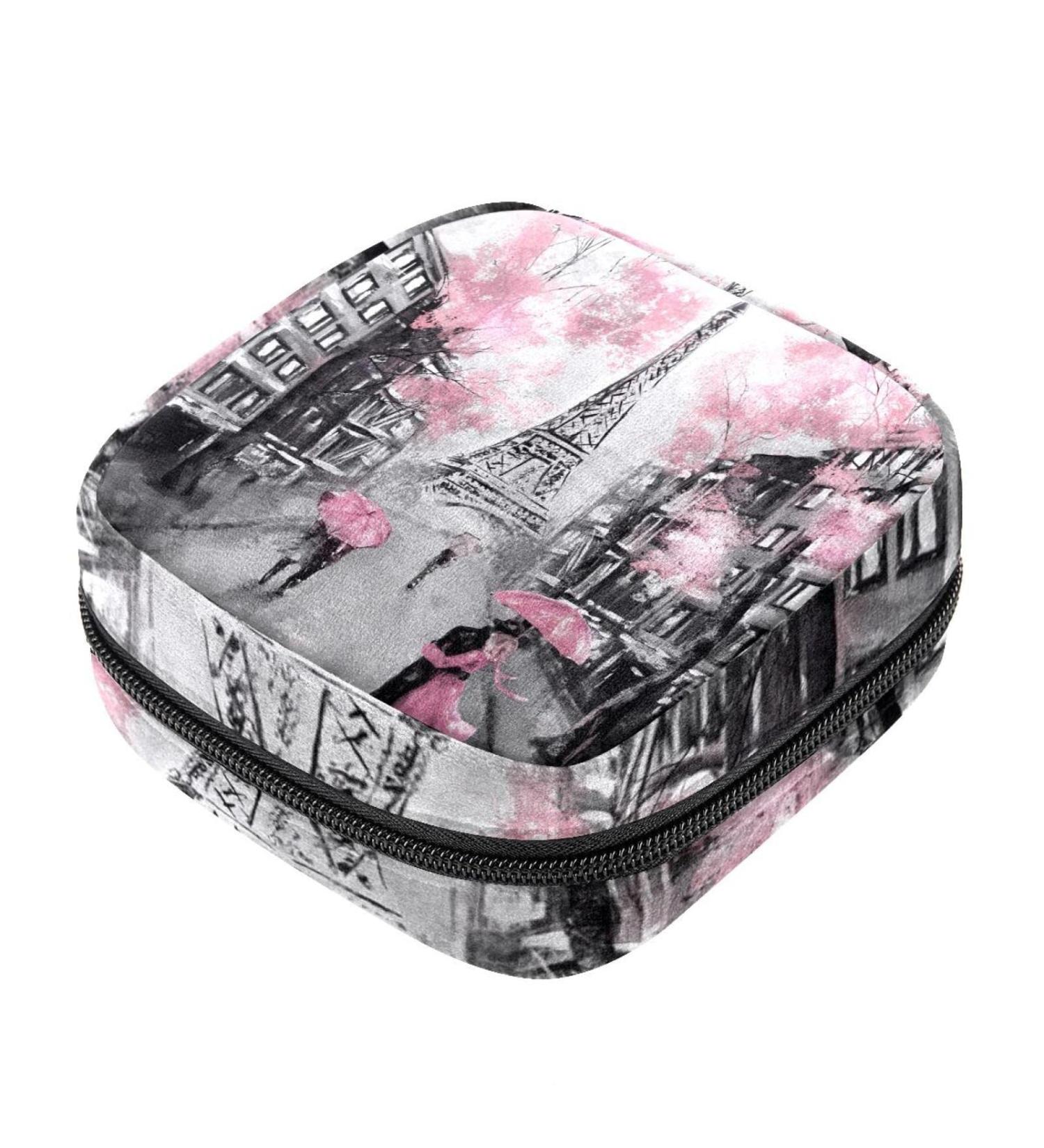 Shop Portable Eiffel Tower Landscape Oilgem Bags - Stylish Menstrual Cup Storage for Women & Teens - Buy Online on GoSupps.com
