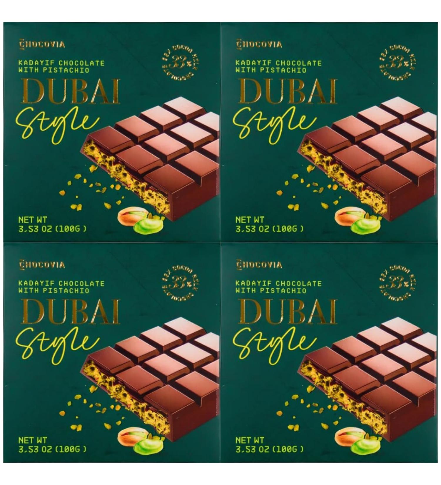 Chocovia Dubai Chocolate 100gx 4 pieces - Buy Online on GoSupps.com