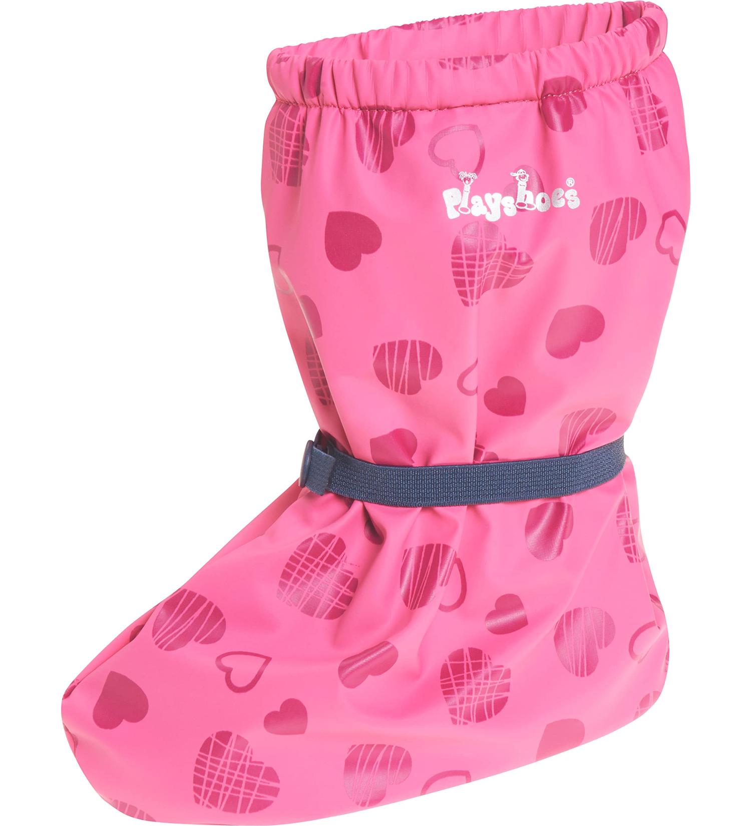 Playshoes Kid's Waterproof Footies with Fleece Lining - Small Pink Hearts - Buy Online on GoSupps.com
