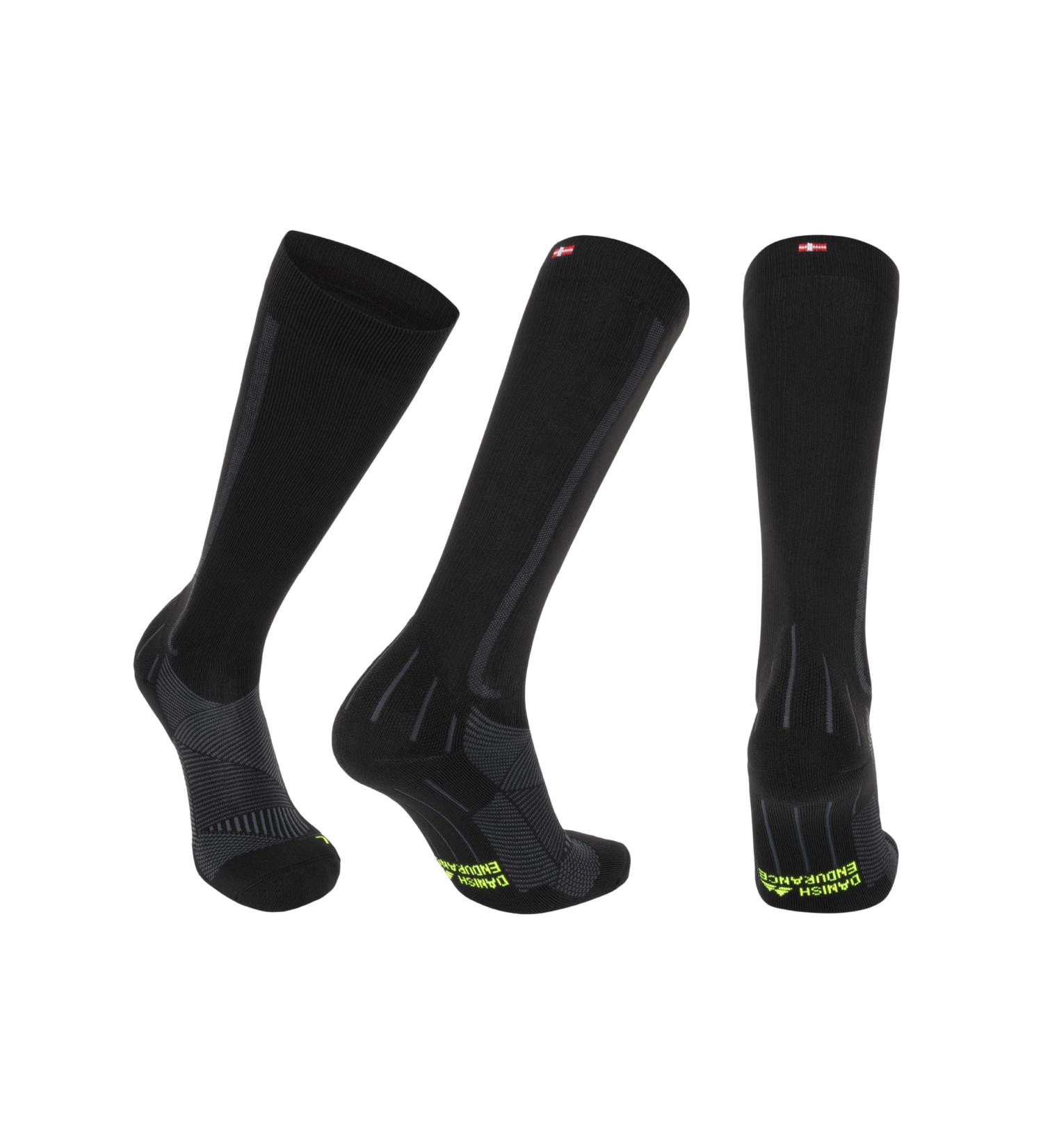 Danish Endurance Compression Stockings & Sports Socks | 21-26 mmHg Support for Men & Women | Thrombosis Socks in Black/Gray (39-42) - Shop Now! - Buy Online on GoSupps.com