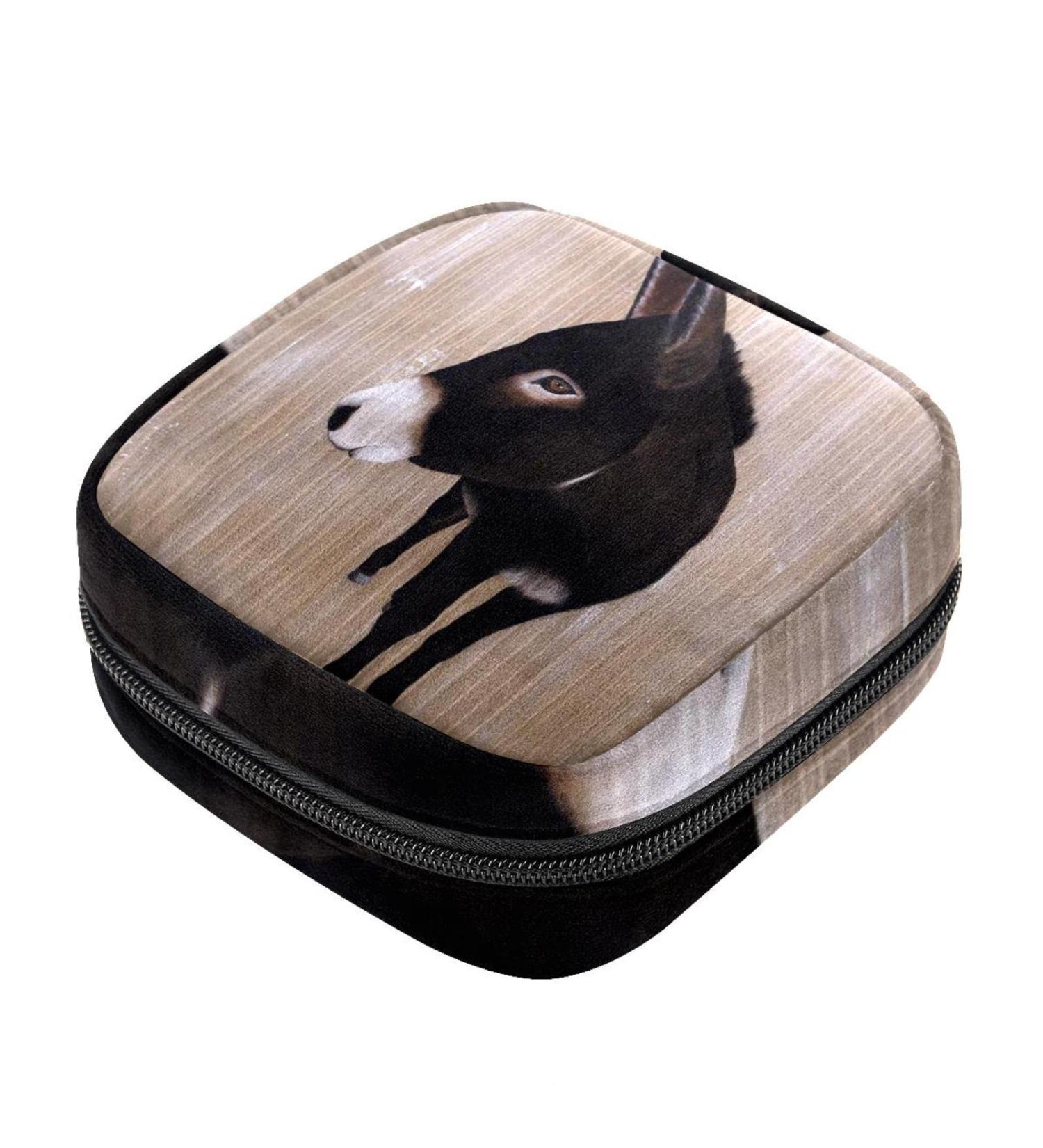 Menstrual Pad Bag with Zipper | Stylish Tampon Collection Pouch for Women & Girls - Sad Donkey Design - Buy Online on GoSupps.com