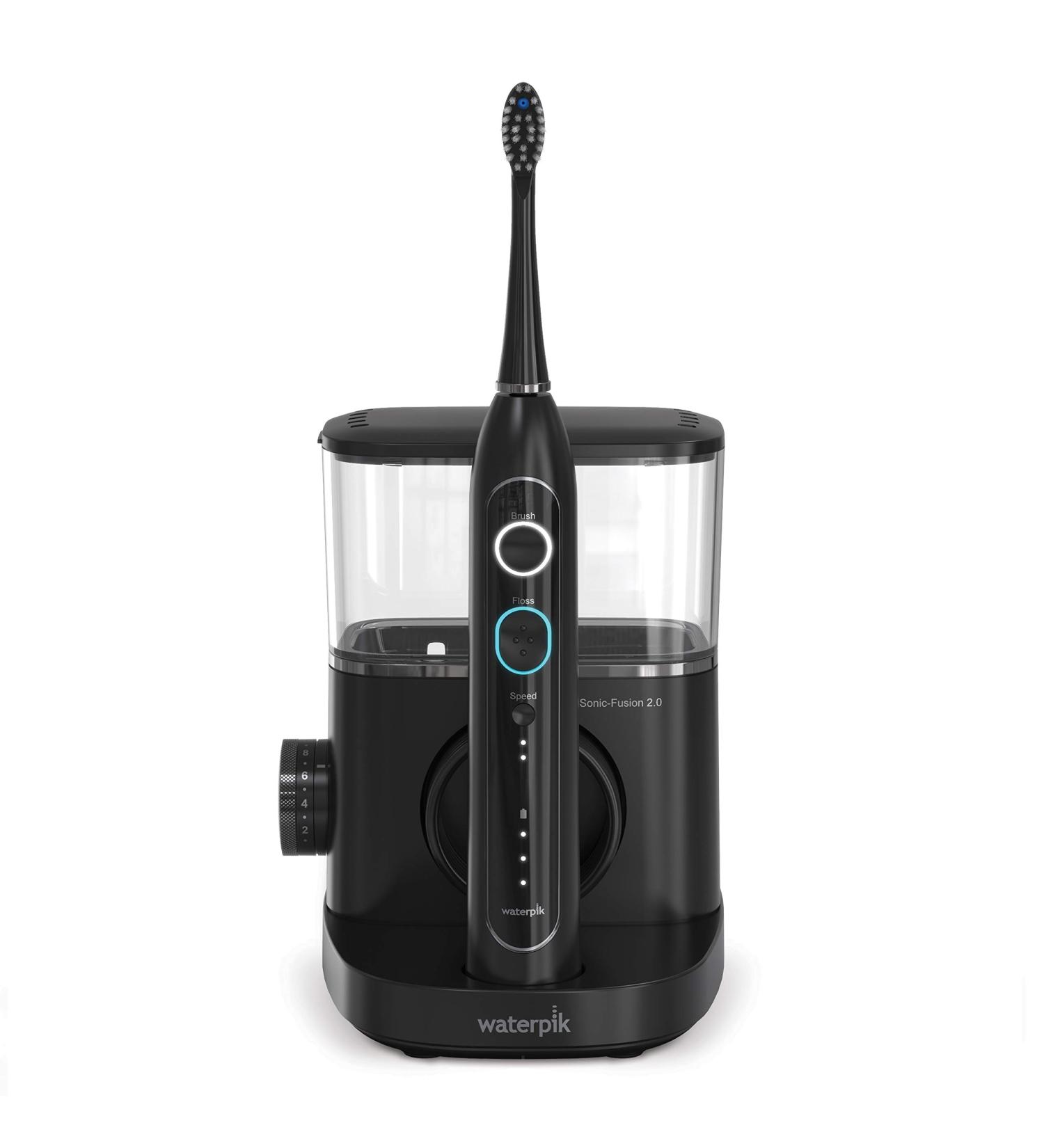 Waterpik Sonic-Fusion 2.0: Electric Toothbrush & Water Flosser Combo Ã¢â¬â Black - Buy Online on GoSupps.com