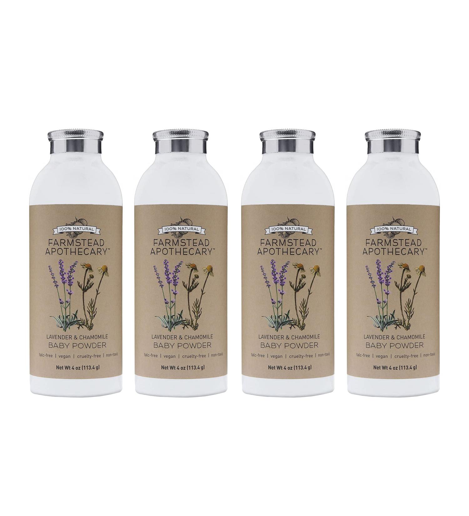 Farmstead Apothecary Natural Baby Powder Lavender Chamomile 4 oz - Pack of 4 - Buy Online on GoSupps.com