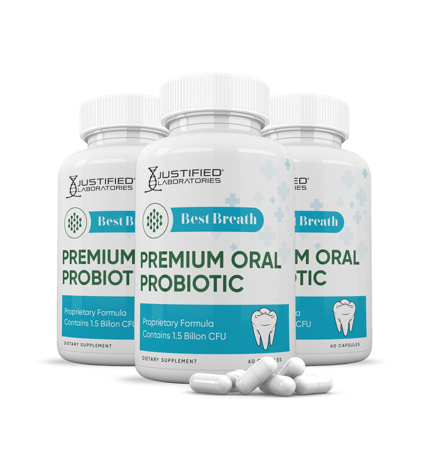 Justified Laboratories (3 Pack) Best Breath 1.5 Billion CFU Probiotic Oral Support 180 Capsules - Buy Online on GoSupps.com