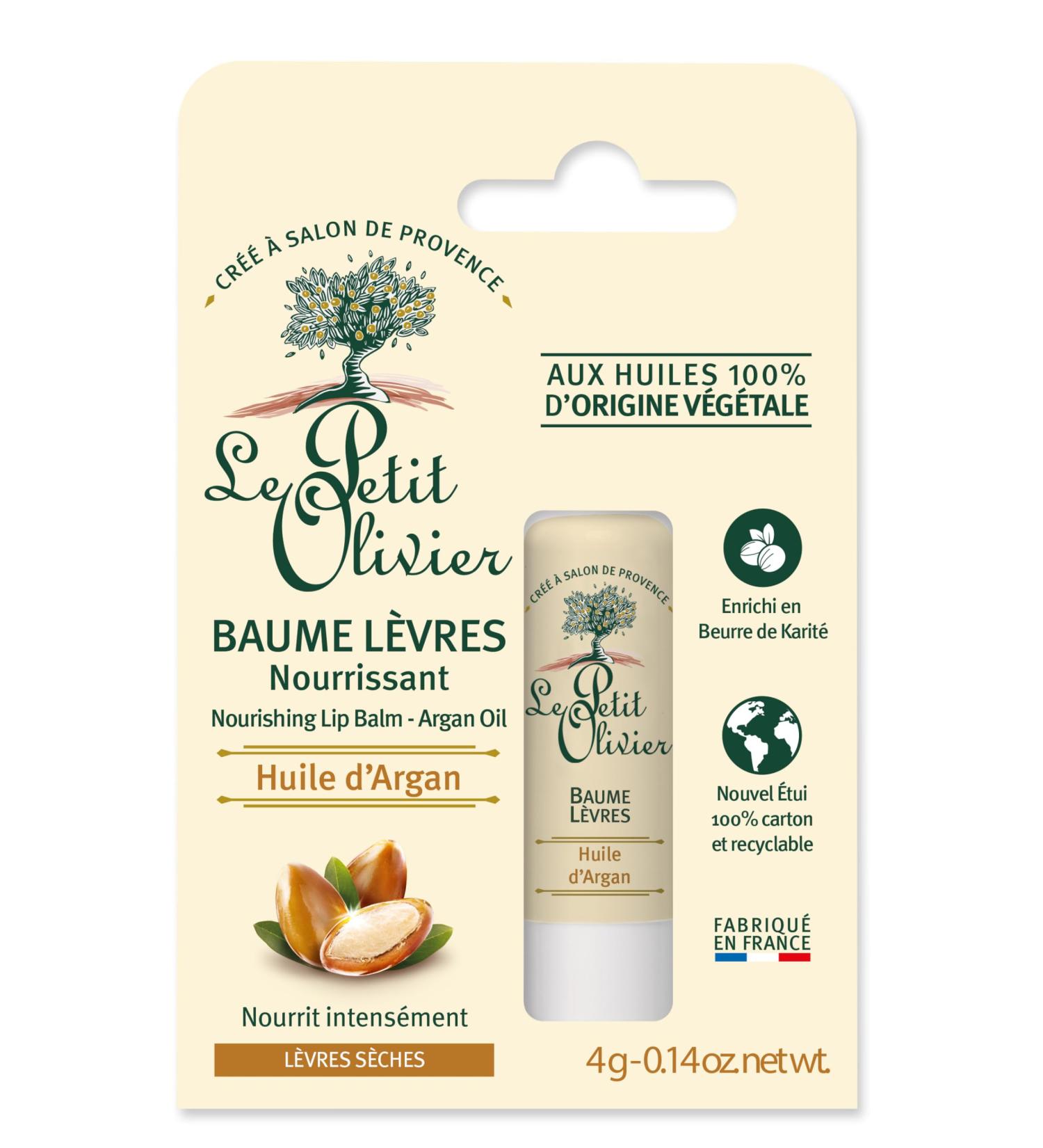 Le Petit Olivier Nourishing Lip Balm Stick | Argan Oil Enriched | Softens & Smooths Dry Lips | Natural Vegetable Oils | 0.14 oz - International Shipping - Buy Online on GoSupps.com