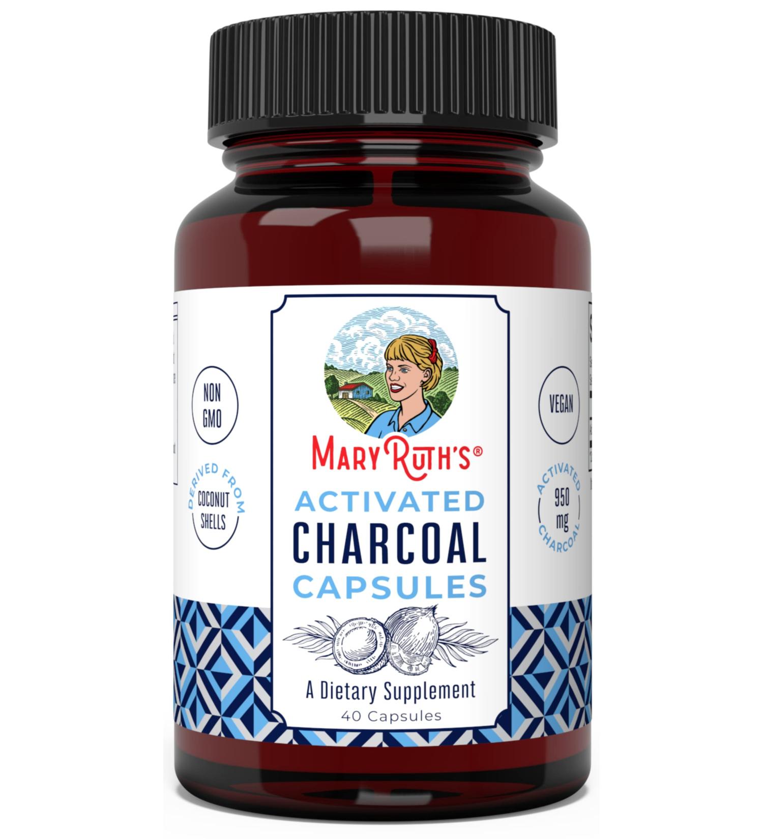 Activated Charcoal Capsules - Natural Detox Supplement, Alleviates Gas & Bloat | Vegan & Non-GMO | 40 Count - Buy Online on GoSupps.com