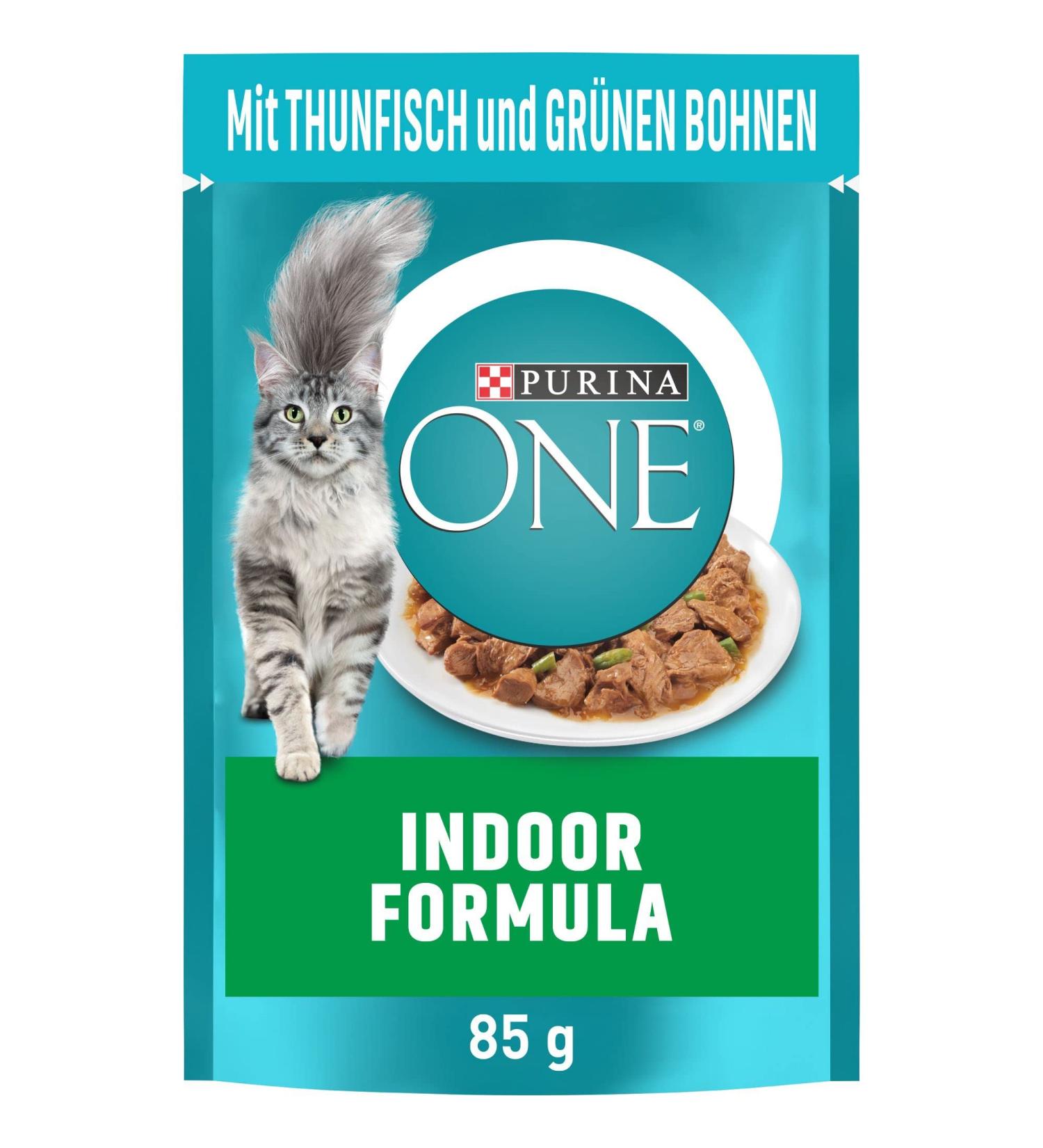 PURINA ONE Indoor Formula Wet Cat Food with Tuna - 26 Pack (85g Each) | Tender Pieces in Sauce for Domestic Cats - International Shipping Available - Buy Online on GoSupps.com