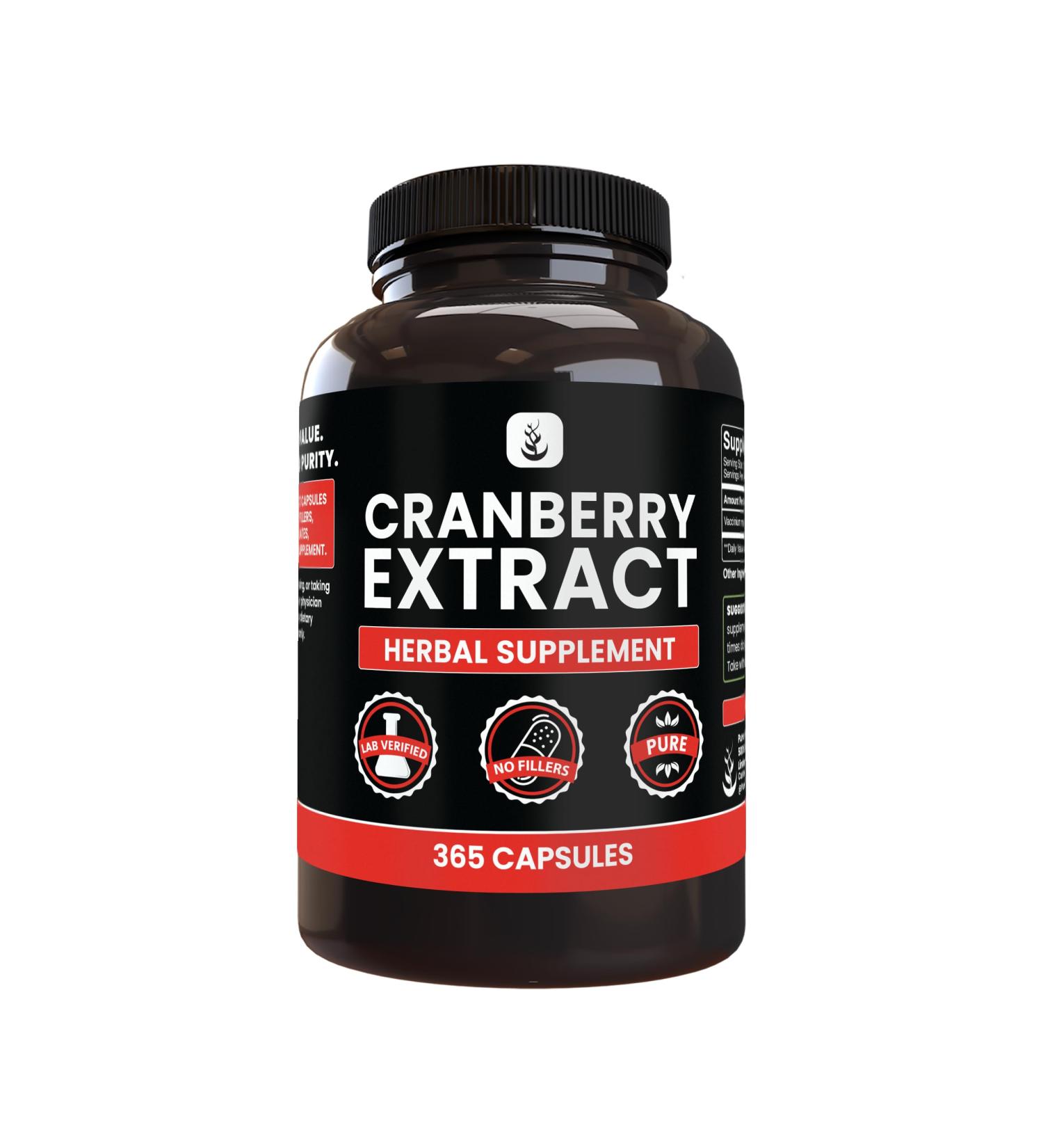 PURE ORIGINAL INGREDIENTS Cranberry Extract (365 Capsules) No Magnesium Or Rice Fillers Always Pure Lab Verified 365 Count (Pack of 1) - Buy Online on GoSupps.com