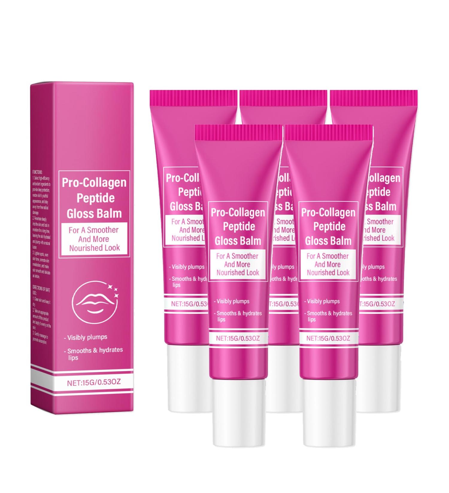 YOENBG ProCollagen Peptide Lip Gloss Balm plumping and moisturizing lip care with vitamin E and peptides longlasting moisturizing lips 5 - Buy Online on GoSupps.com